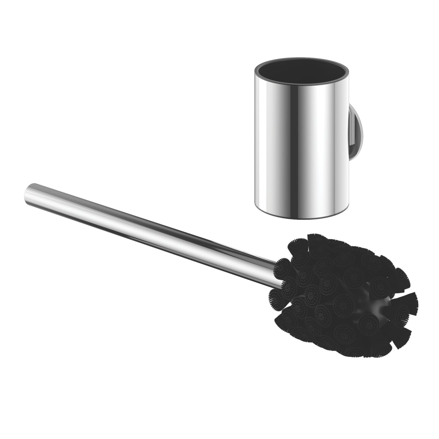Swirl Caldew Toilet Brush & Holder Chrome (566YT)