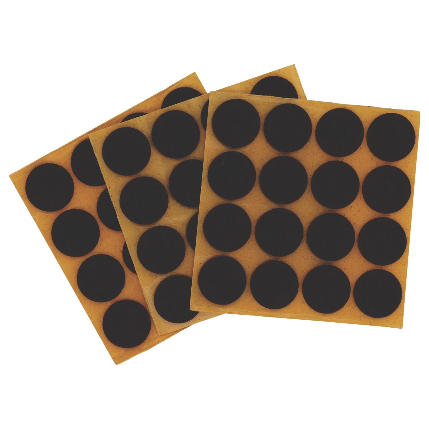 Fix-O-Moll Brown Round Self-Adhesive Felt Gliders 22mm x 22mm 48 Pack (567XX)