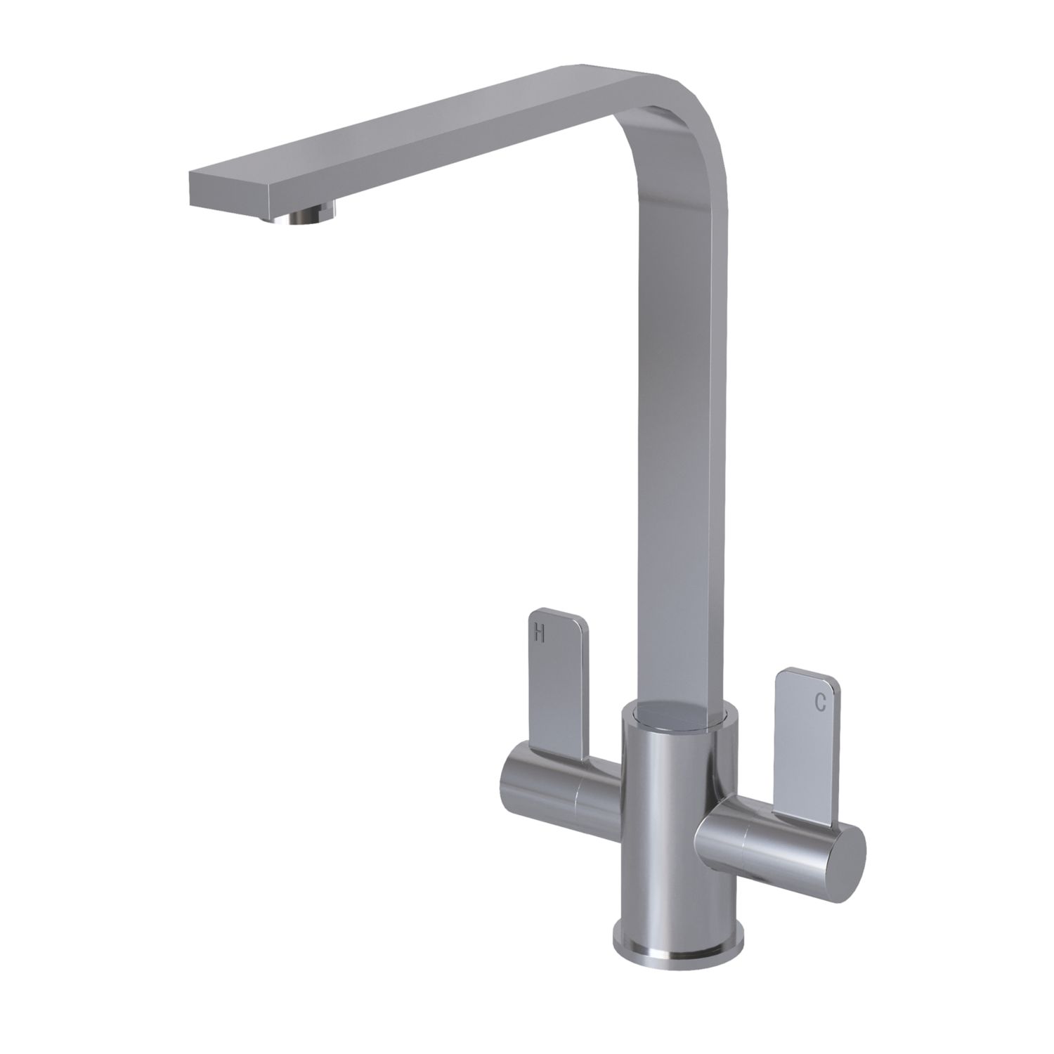 ETAL Stroud Twin Lever Kitchen Mixer Tap Polished Chrome (569FJ)