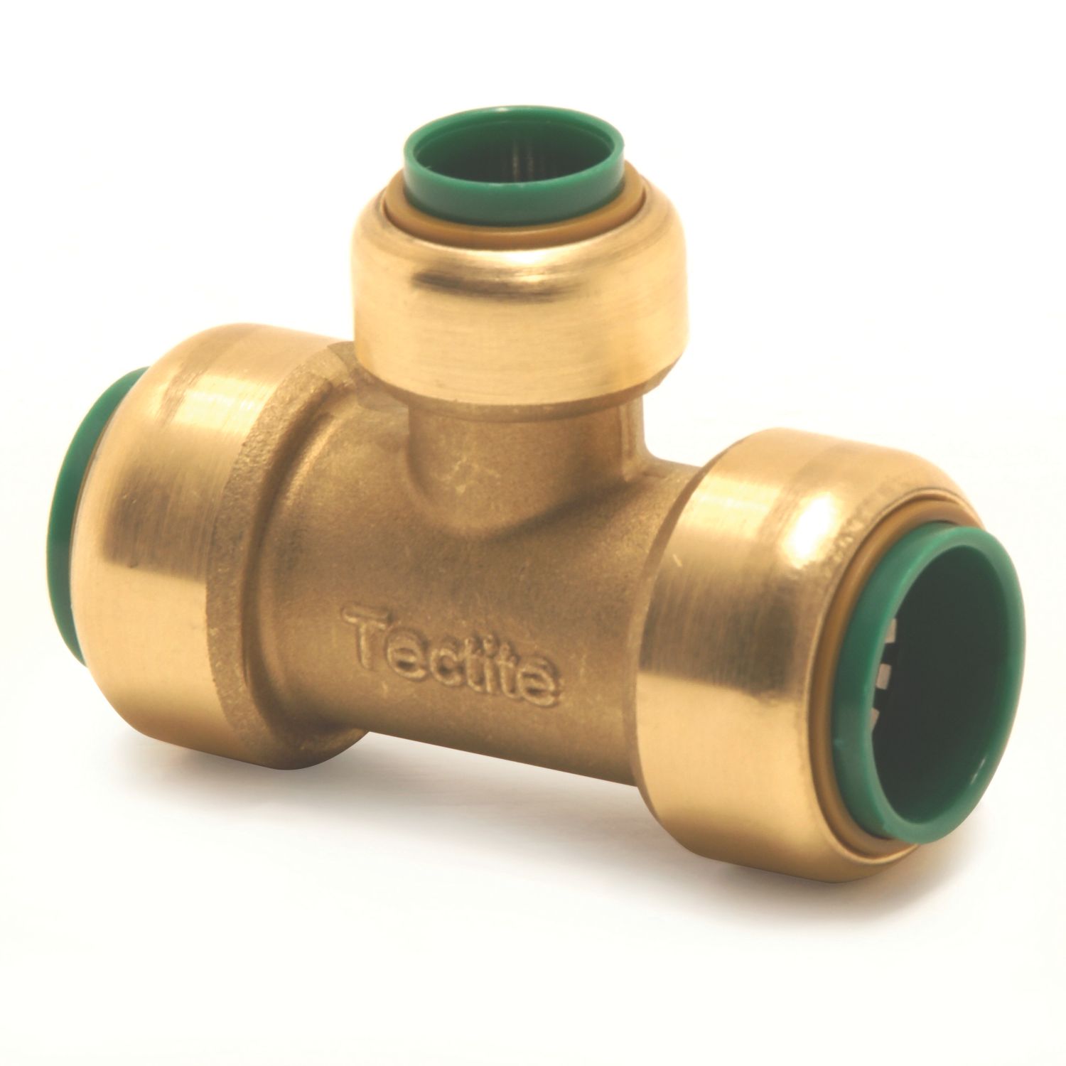Tectite Classic T25 Brass Push-Fit Reducing Red Tee Reduced Branch 1" x 3/4" x 3/4" (569KH)