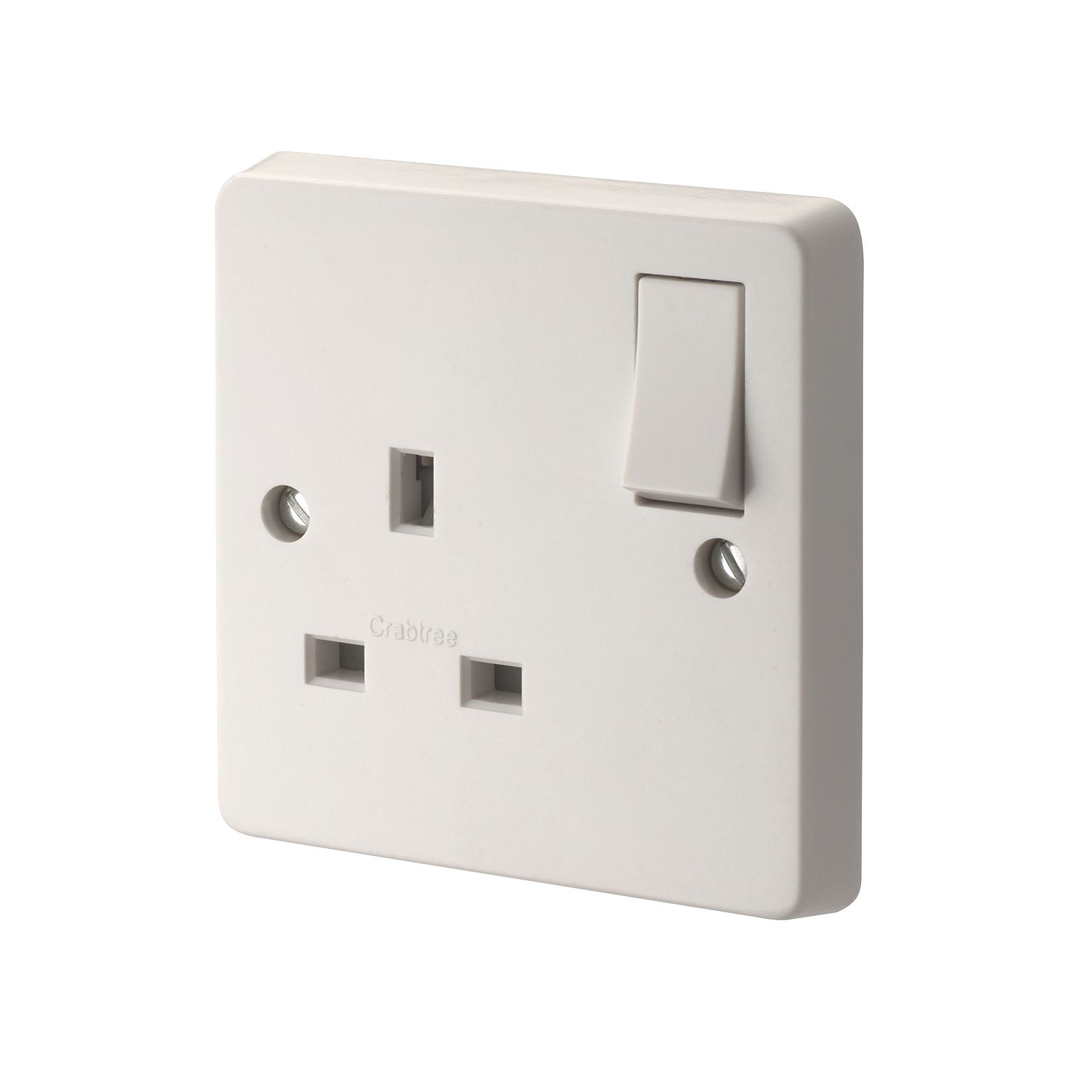 Crabtree Capital 13A 1-Gang DP Switched Plug Socket White (57089)