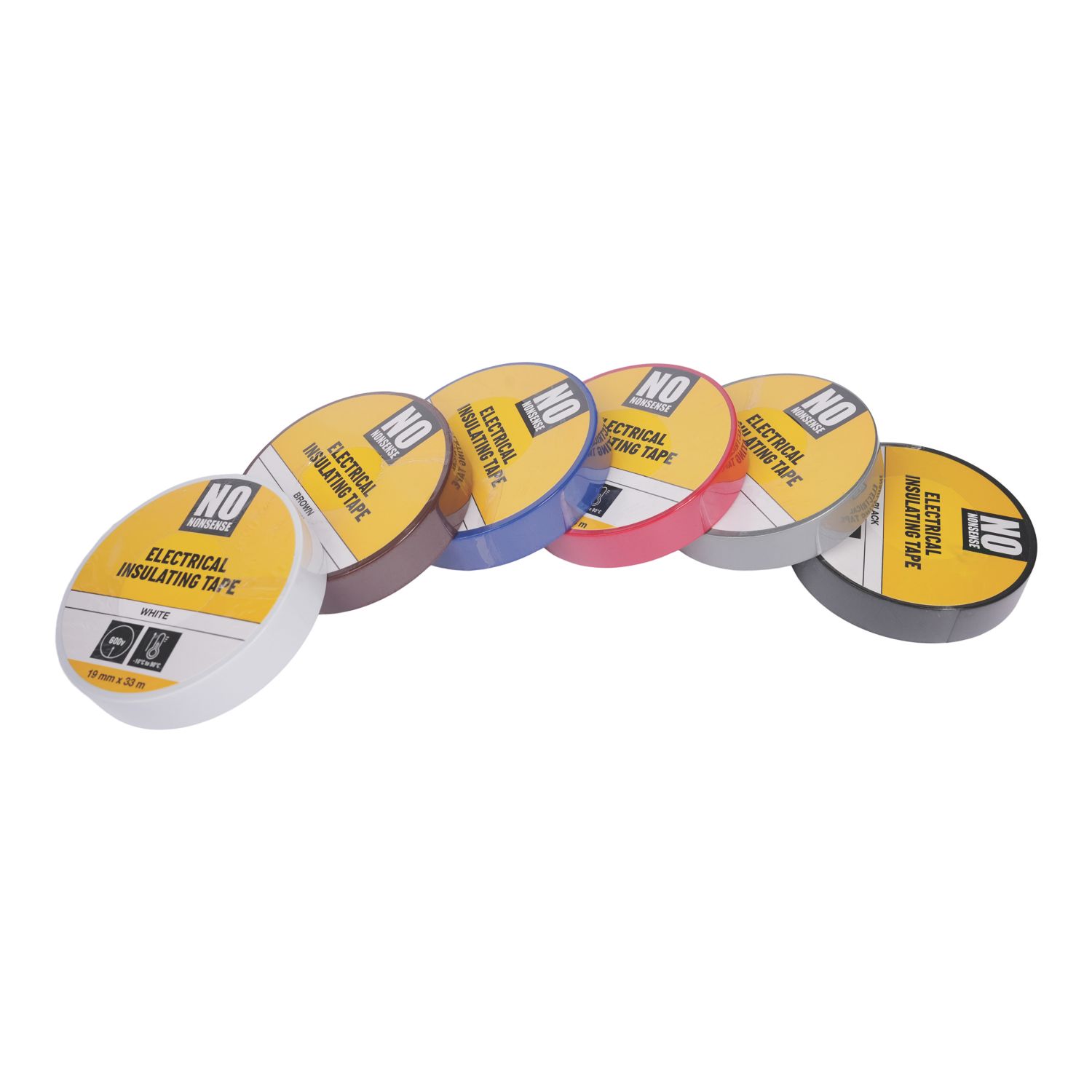 No Nonsense Electrical Tapes Multicolour 33m x 19mm 14 Pack (570CH)