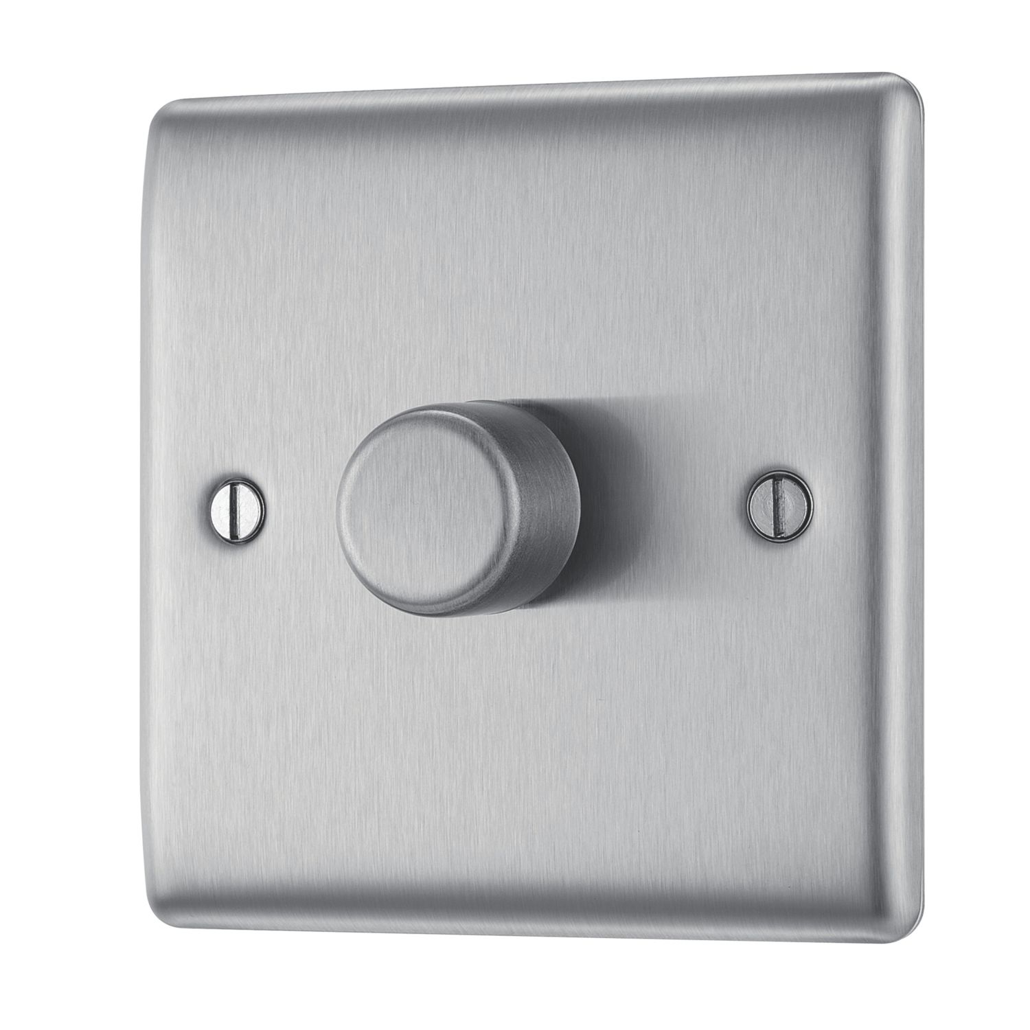 British General Nexus Metal 1-Gang 2-Way LED Dimmer Switch Brushed Steel (571CH)
