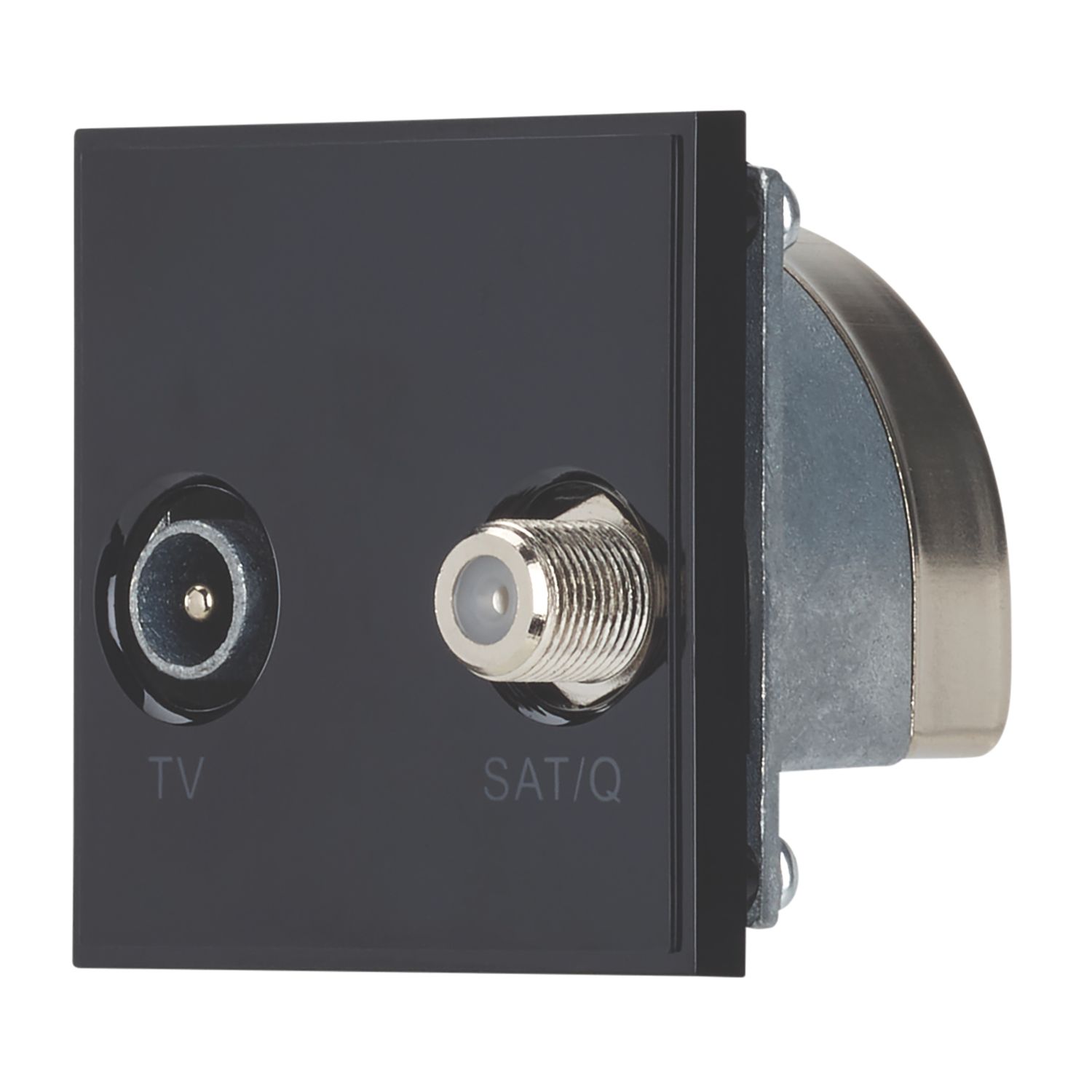 Contactum Media Modular Coaxial TV & F-Type Satellite Socket Black (572RP)