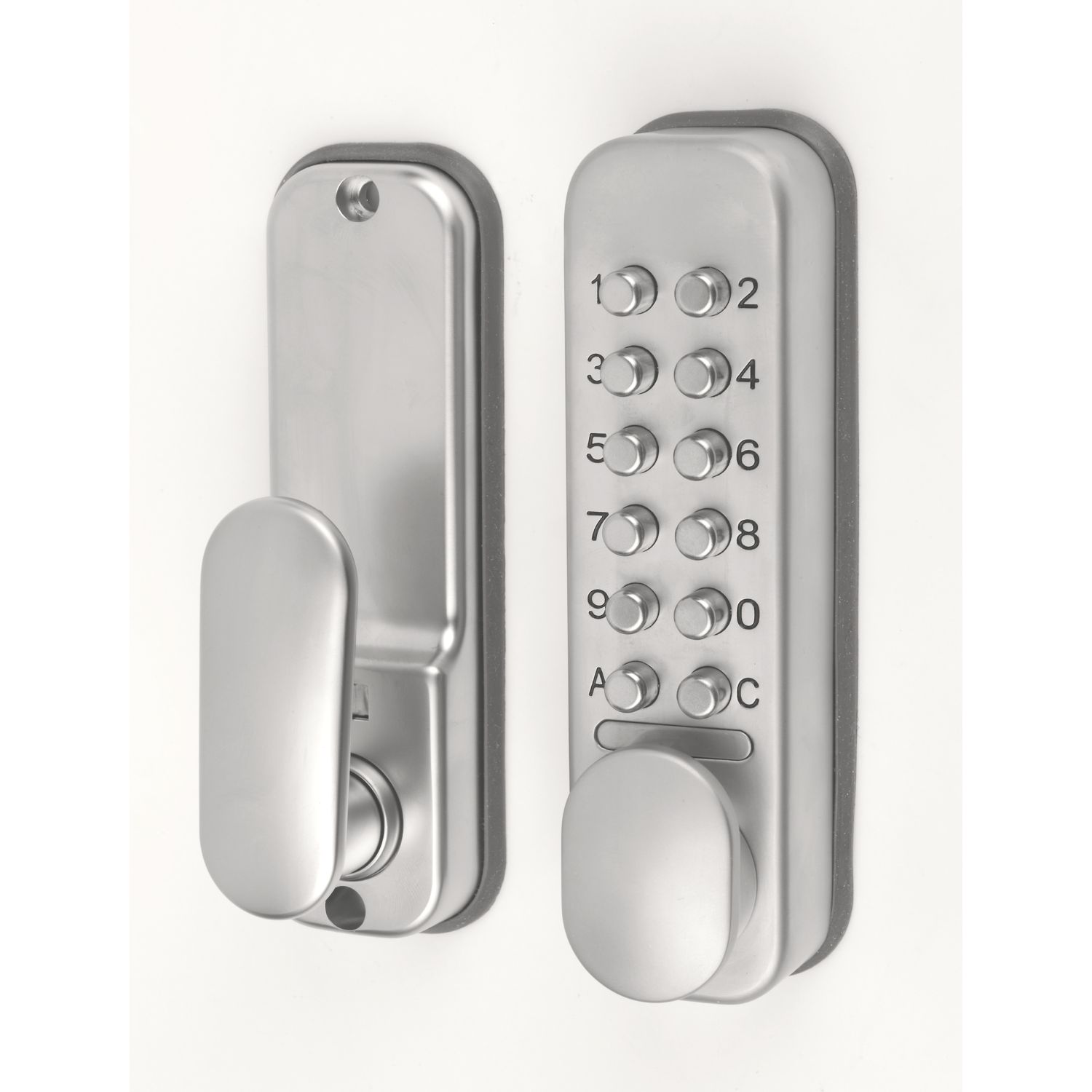 Smith & Locke Medium Duty Easy Code Change Push-Button Lock with Code-Free Mode 35mm Satin Silver (5733J)