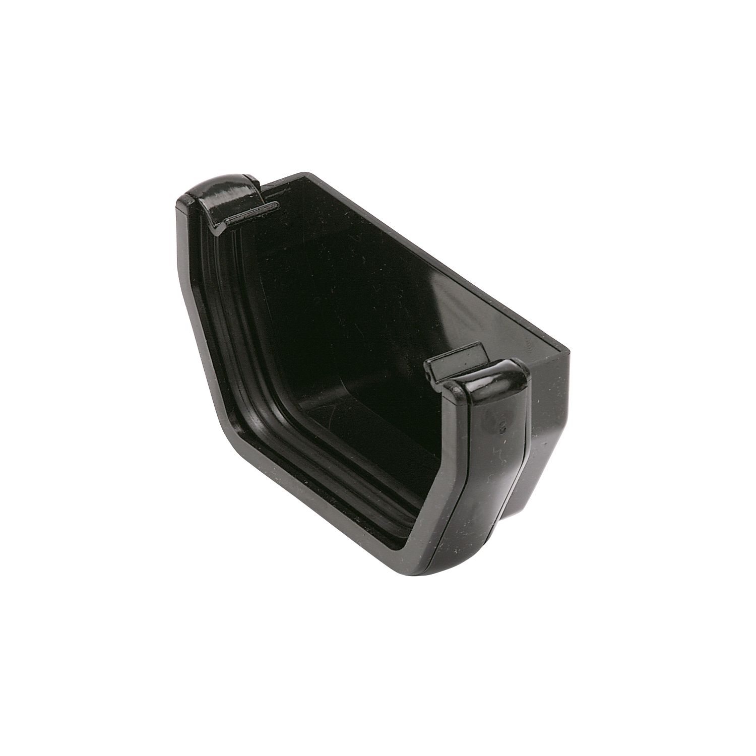 FloPlast Square External Stop End Black 114mm (57351)