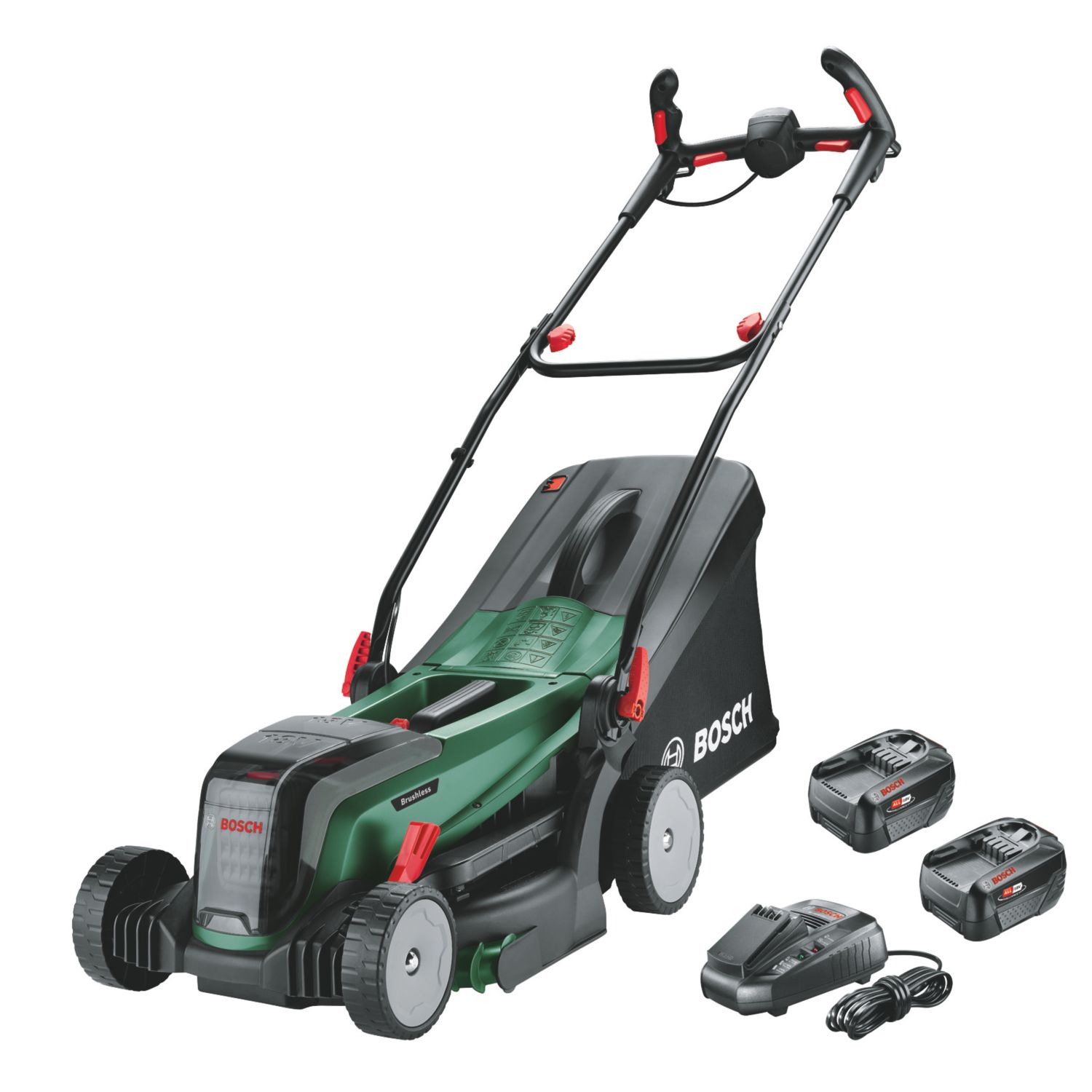 Bosch UniversalRotak 2x18V-37-550 36V 2 x 4.0Ah Li-Ion Power for All Brushless Cordless 37cm Lawn Mower (573FL)