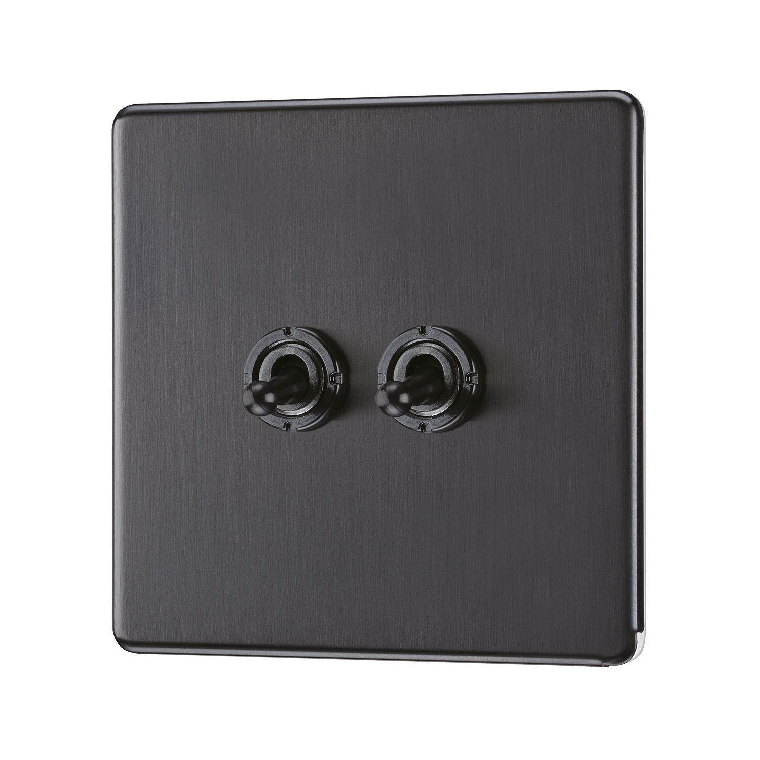 LAP 20A 16AX 2-Gang 2-Way Toggle Switch Slate Grey (573KJ)