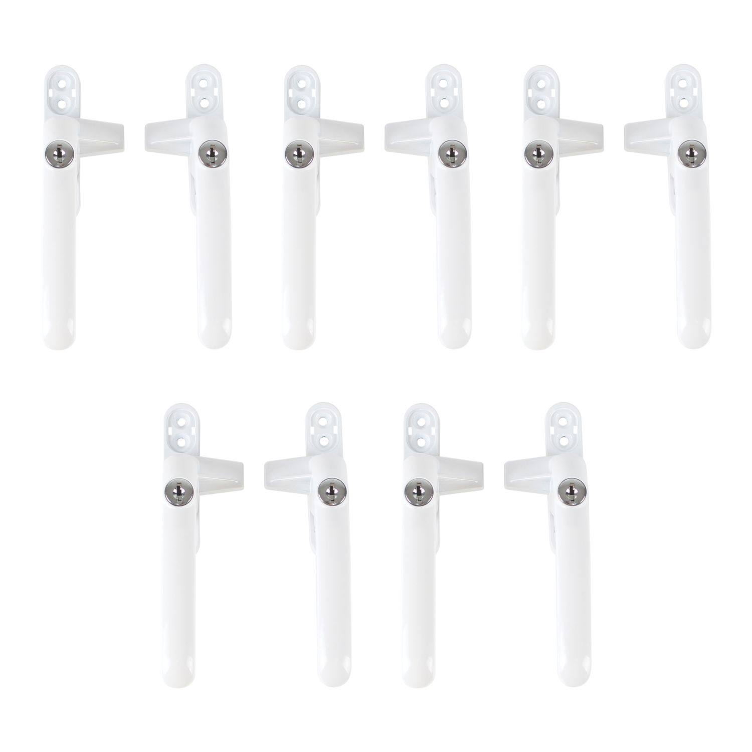 Smith & Locke Left & Right-Handed Window Handles White 10 Pack (574YX)