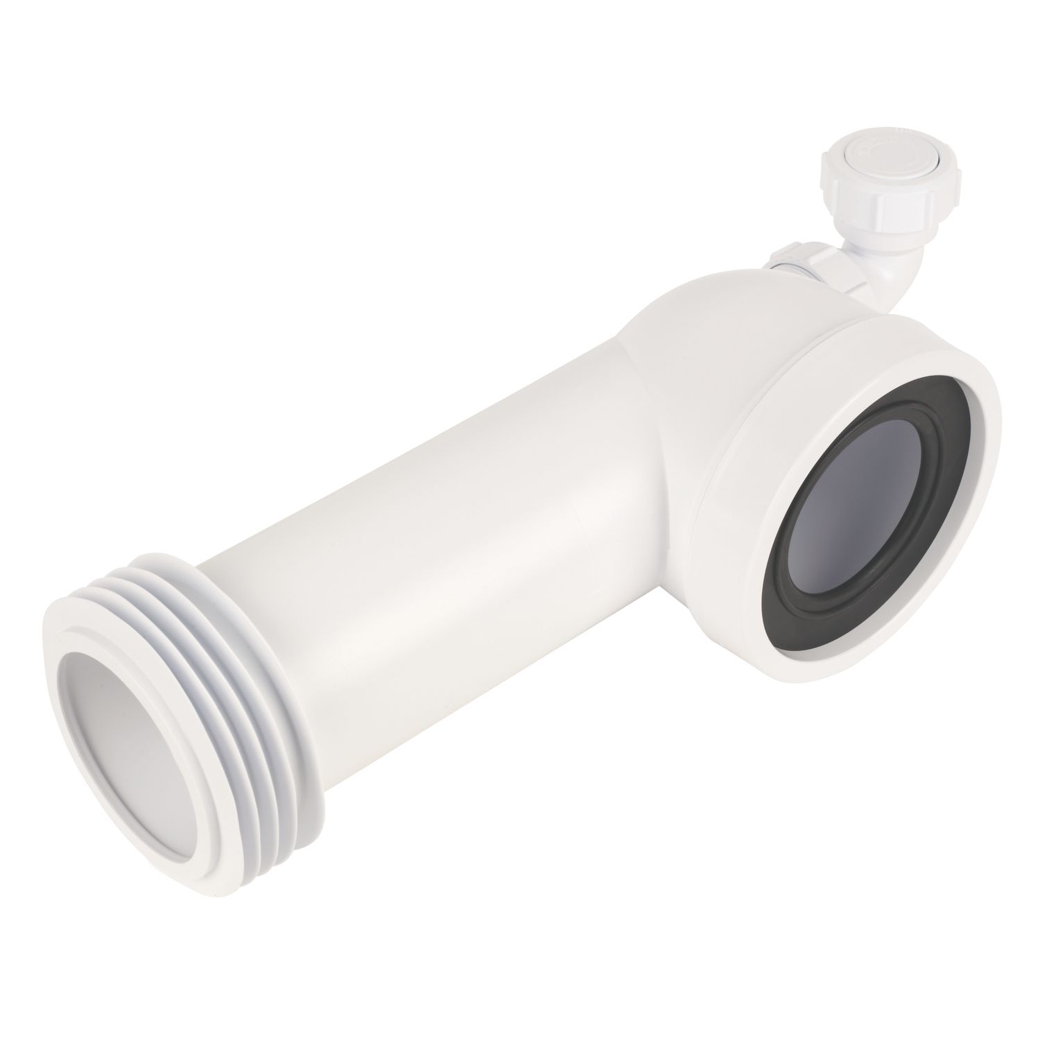 McAlpine Rigid 90° Angled Pan Connector with Vent White 363mm (57535)