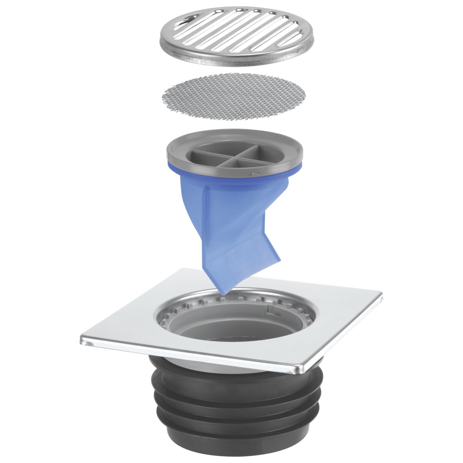 McAlpine FGT150-SV-110 Square Gully Tile with Non-Return Valve 150mm (575JJ)