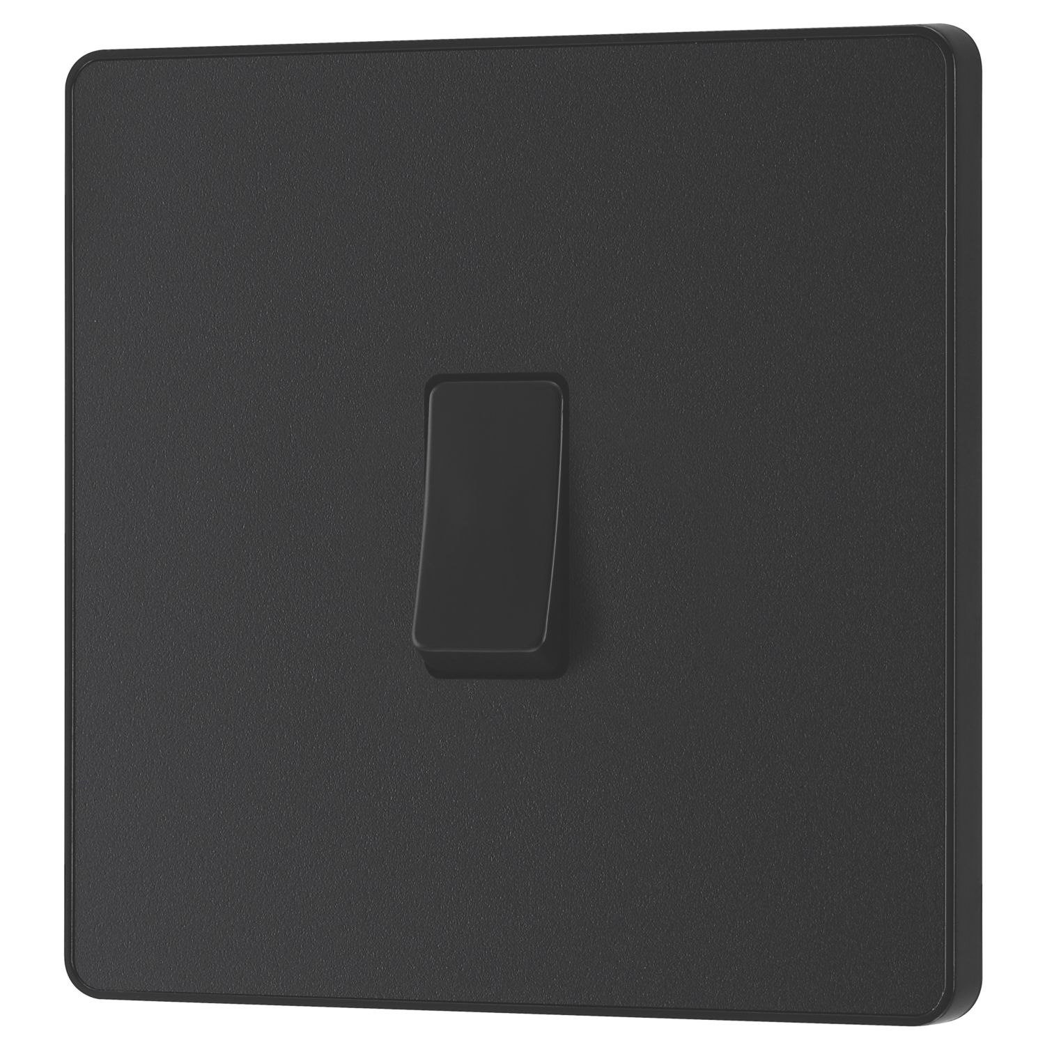 British General Evolve 20A 16AX 1-Gang Intermediate Light Switch Matt Black with Black Inserts (575PX)
