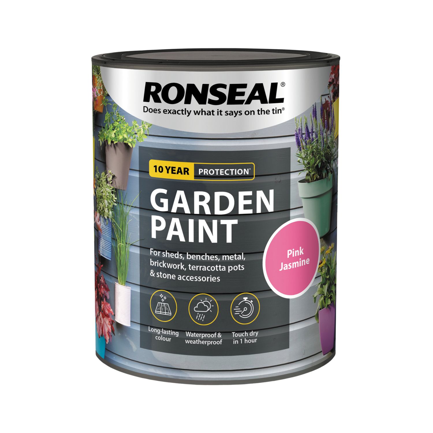Ronseal 750ml Pink Jasmine Matt Garden Paint (5772H)