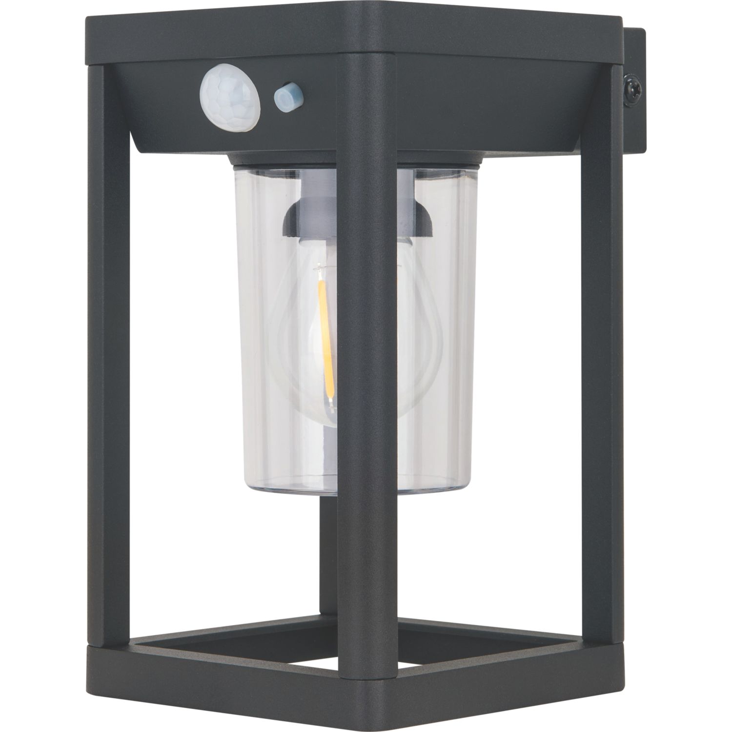 Luceco Filament Outdoor LED Solar Wall Lantern With PIR Sensor Black 220lm (577CL)