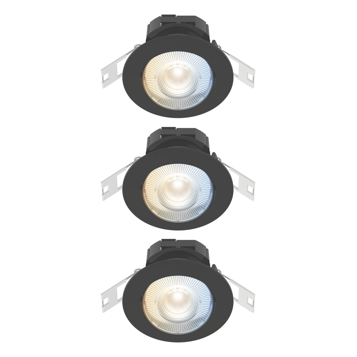 Calex SMD 220-240V 2700-6500K Adjustable Tilting Head LED Smart Downlights Black 4.9W 345lm 3 Pack (577KH)
