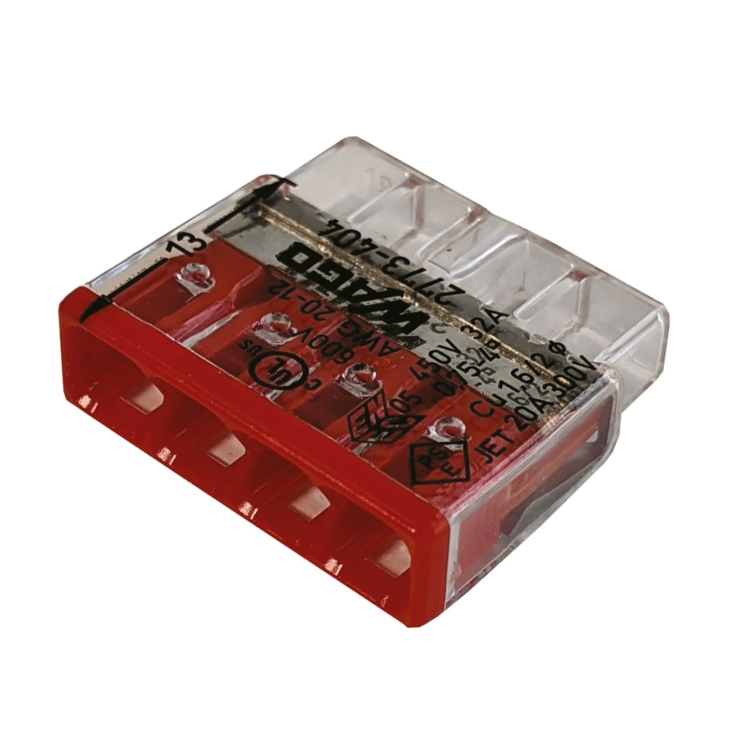 Wago 2773-404 32A 4-Way Push-Wire Connectors 80 Pack (578PF)