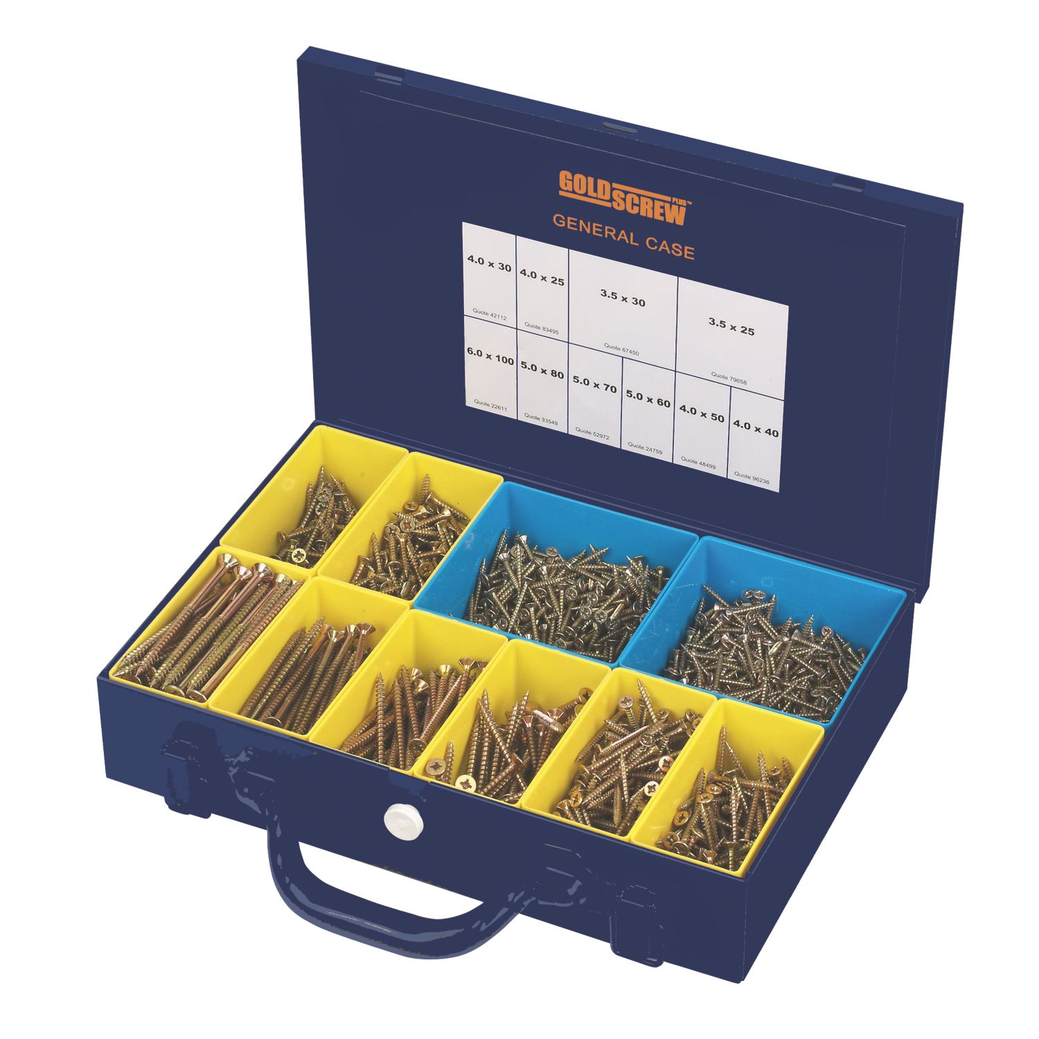 Goldscrew Plus PZ Double-Countersunk Woodscrew General Trade Case 1400 Pcs (5799F)