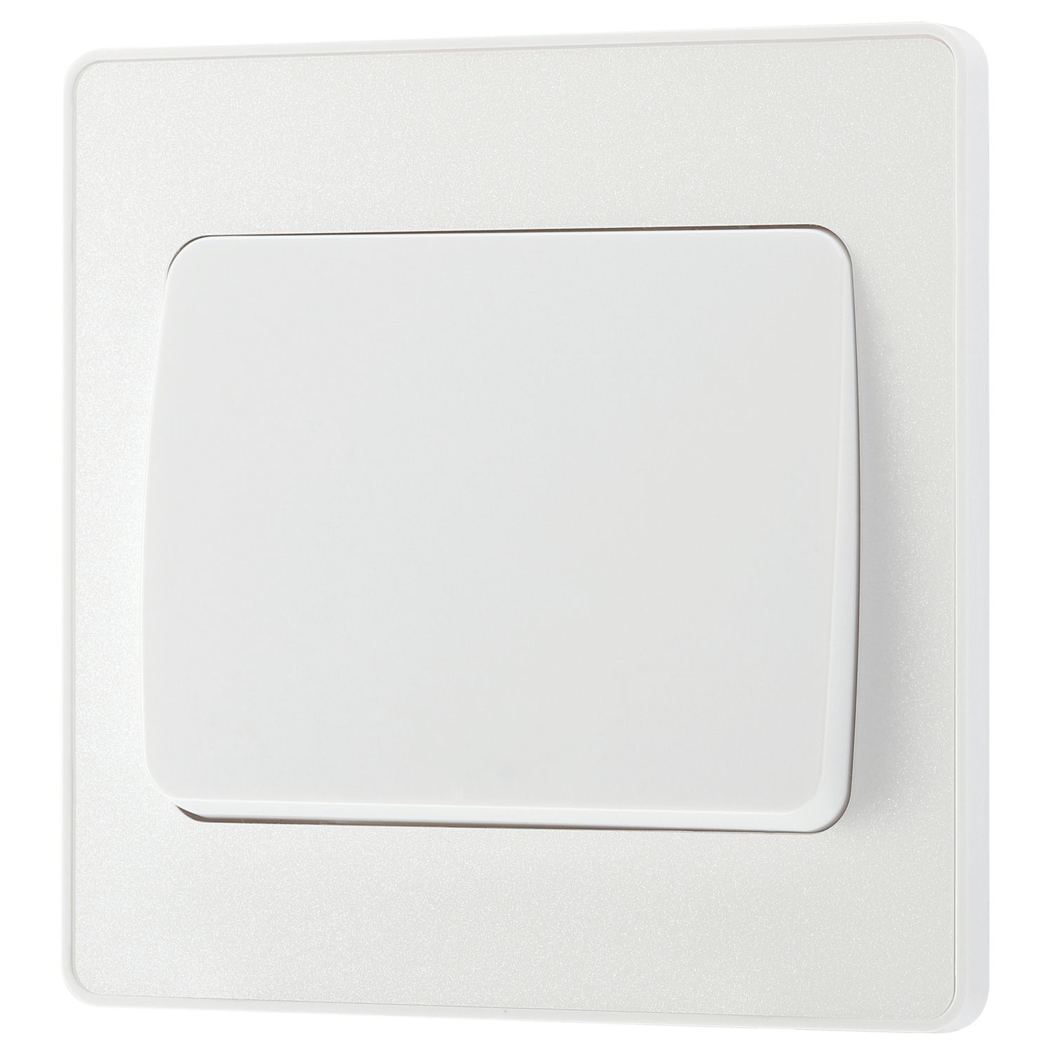 British General Evolve 20A 16AX 1-Gang 2-Way Wide Rocker Light Switch Pearlescent White with White Inserts (580PY)