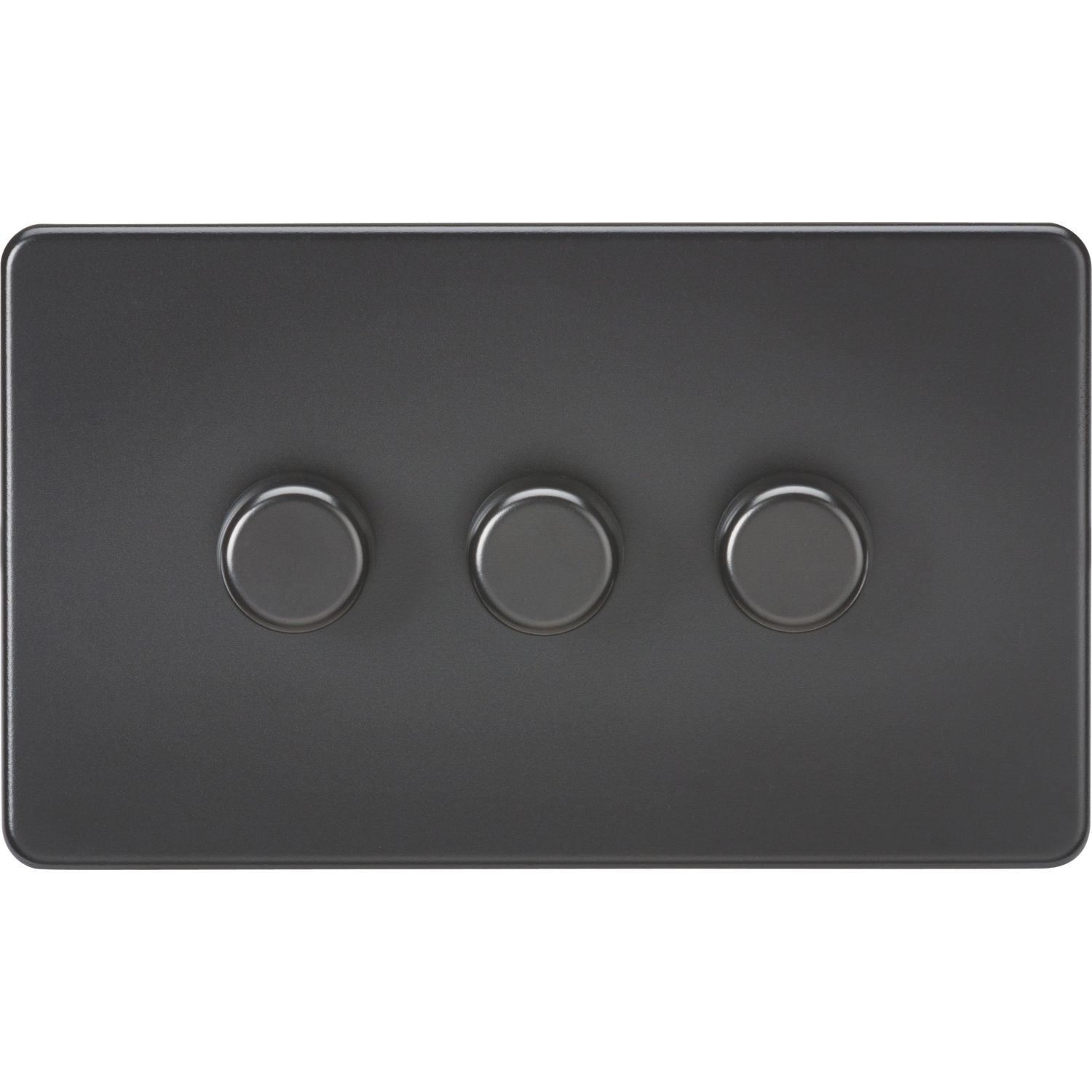 Knightsbridge 3-Gang 2-Way LED Intelligent Dimmer Switch Matt Black (581PX)