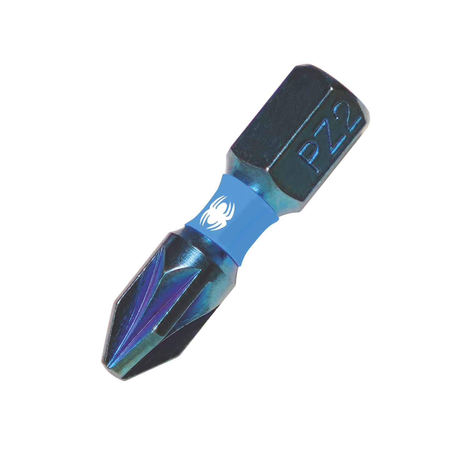Spyder Mach-Blue 1/4" 25mm Hex Shank PZ2 Impact Driver Bits 25 Pack (584YL)