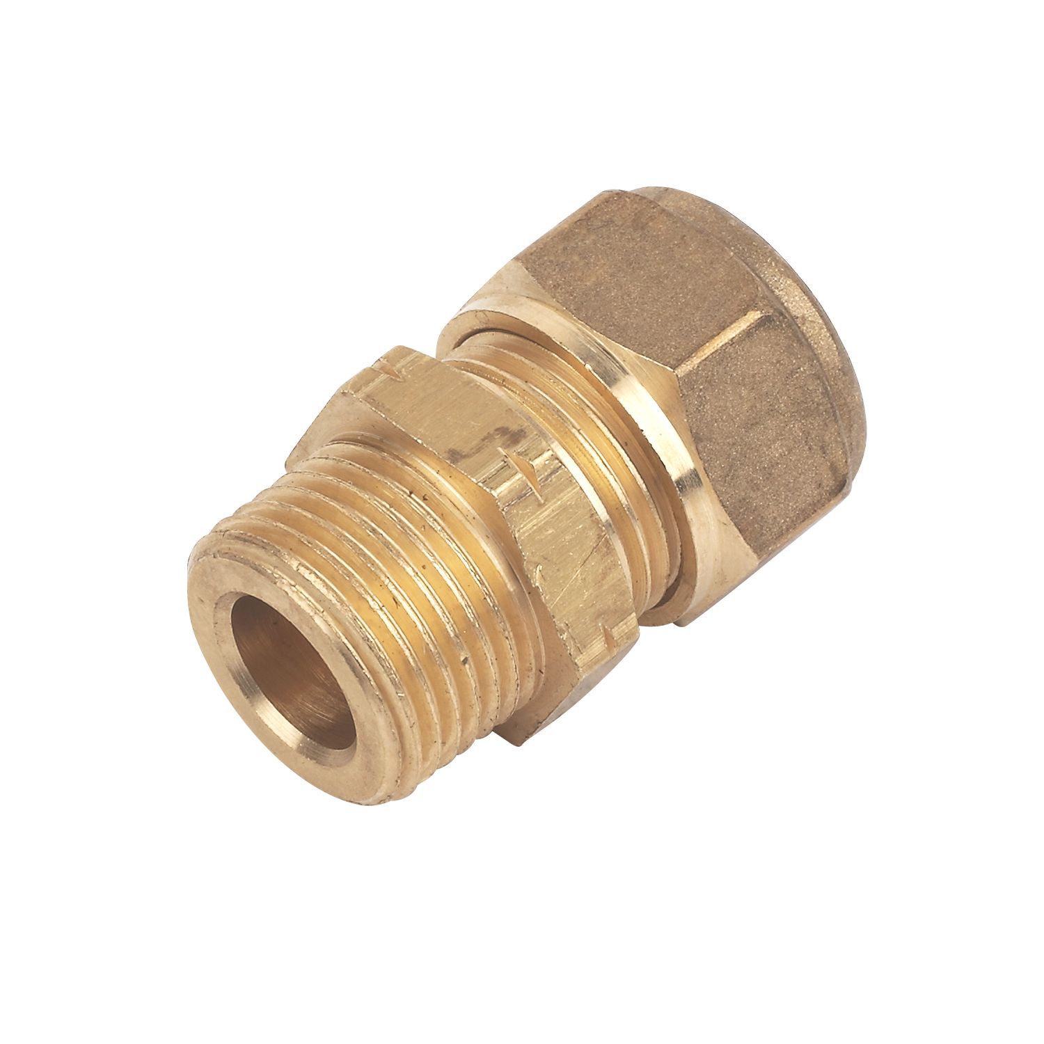 Flomasta Brass Compression Adapting Male Coupler 10mm x 3/8" (58561)
