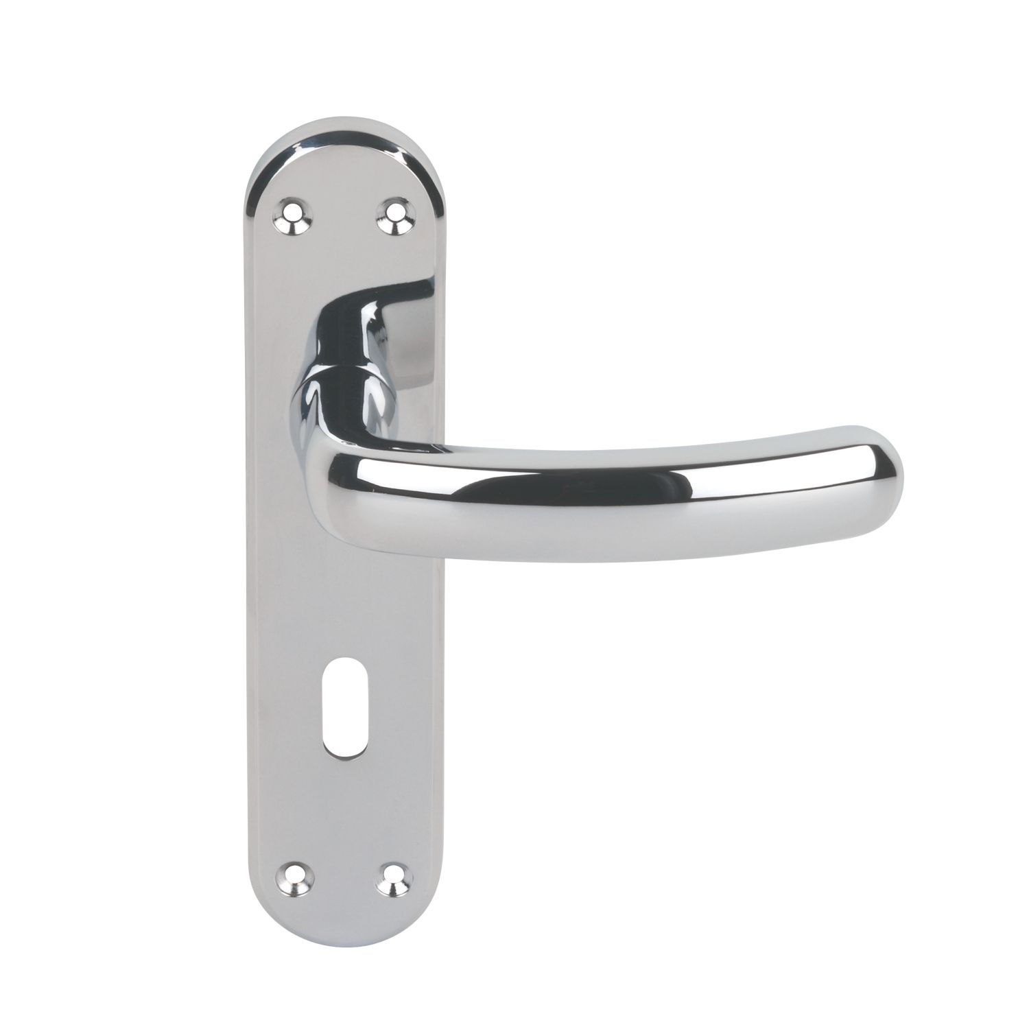 Serozzetta Shape Fire Rated Lever on Backplate Lock Door Handles Pair Polished Chrome (58591)