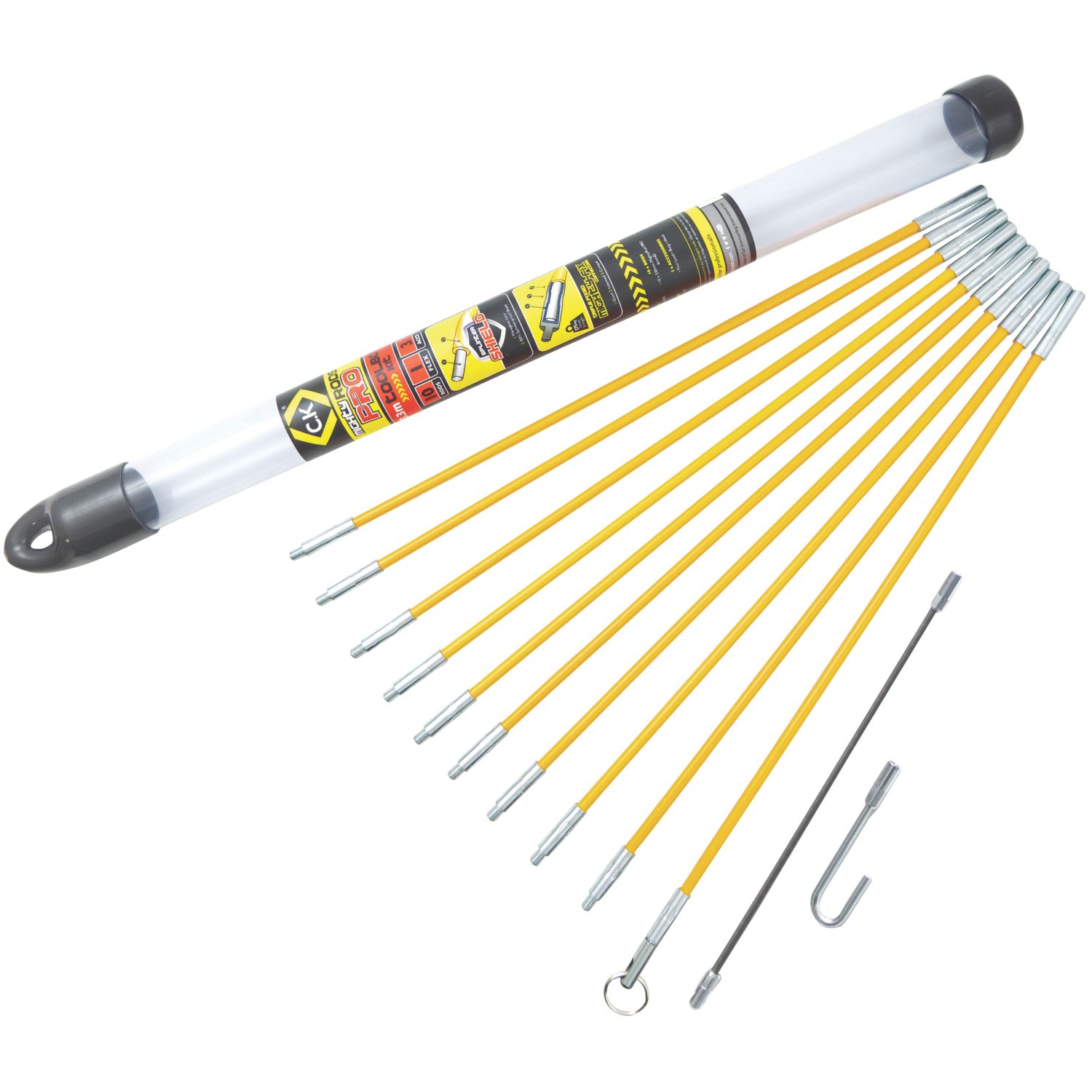 C.K Mighty Rod PRO 6mm Flexible Cable Rod Set 1.98m 14 Pieces (585JF)