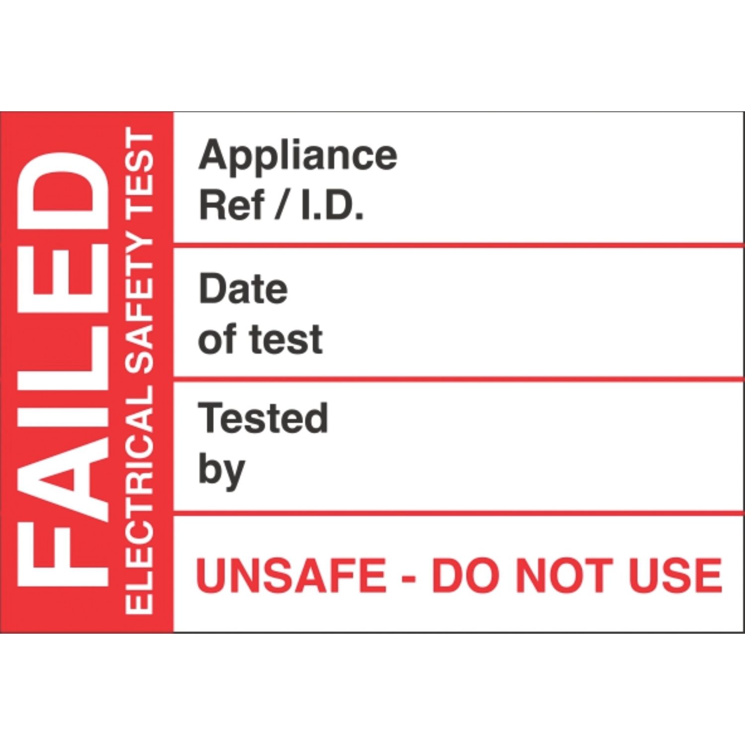 Essentials Fail Test Labels 250 Pack (585YU)