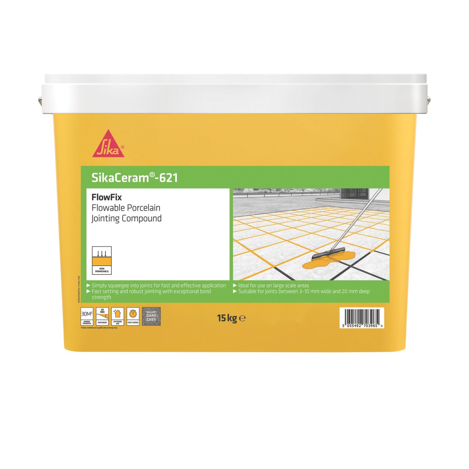 Sika Jointing Compound for Porcelain Paving Dark Grey 15kg (586KK)