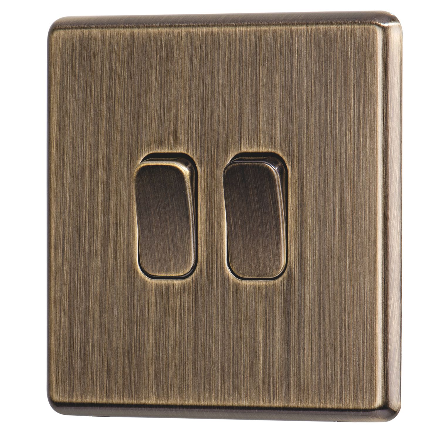 Arlec 10A 2-Gang 2-Way Light Switch Antique Brass (586RU)