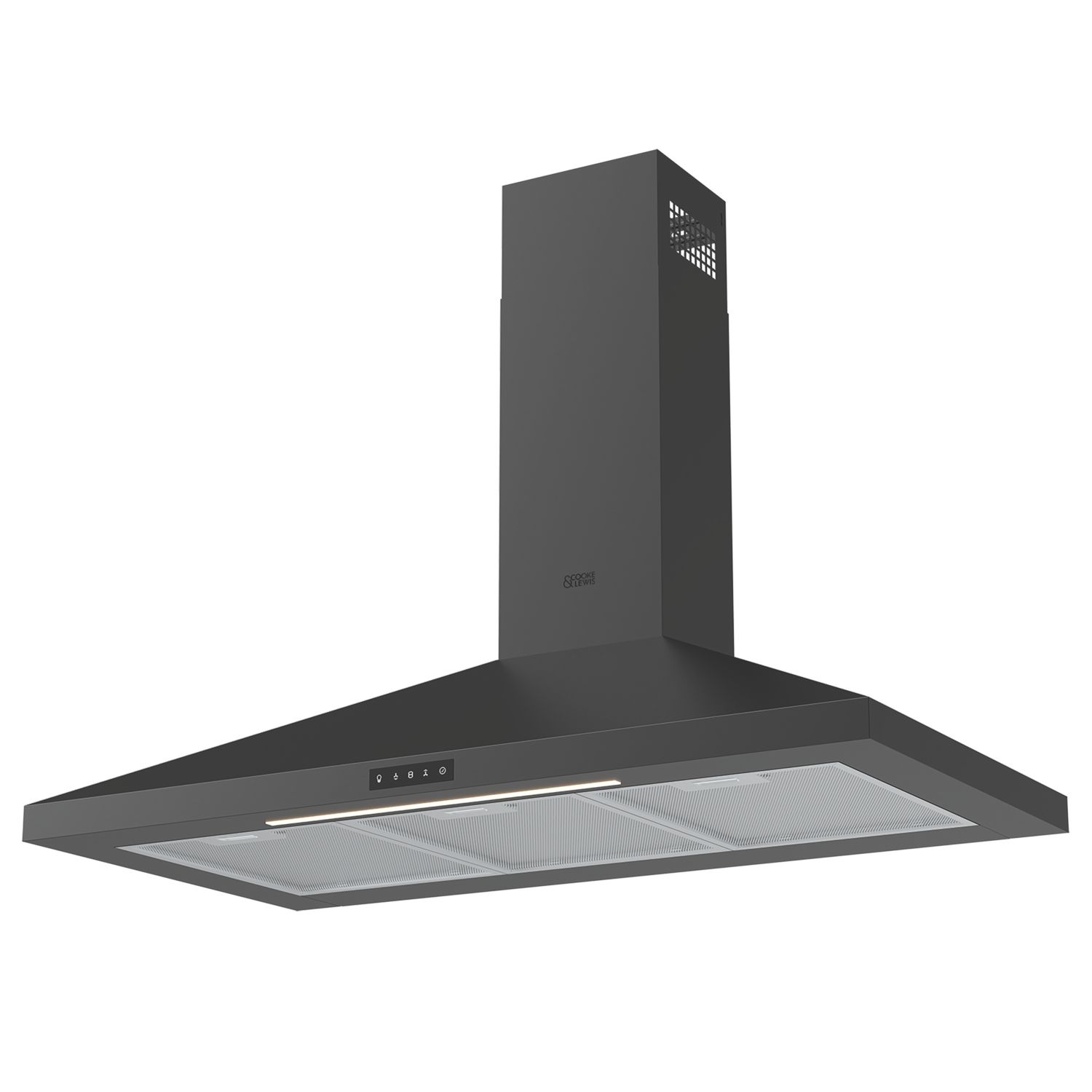 Cooke & Lewis Chimney Hood Black 898mm (587FK)