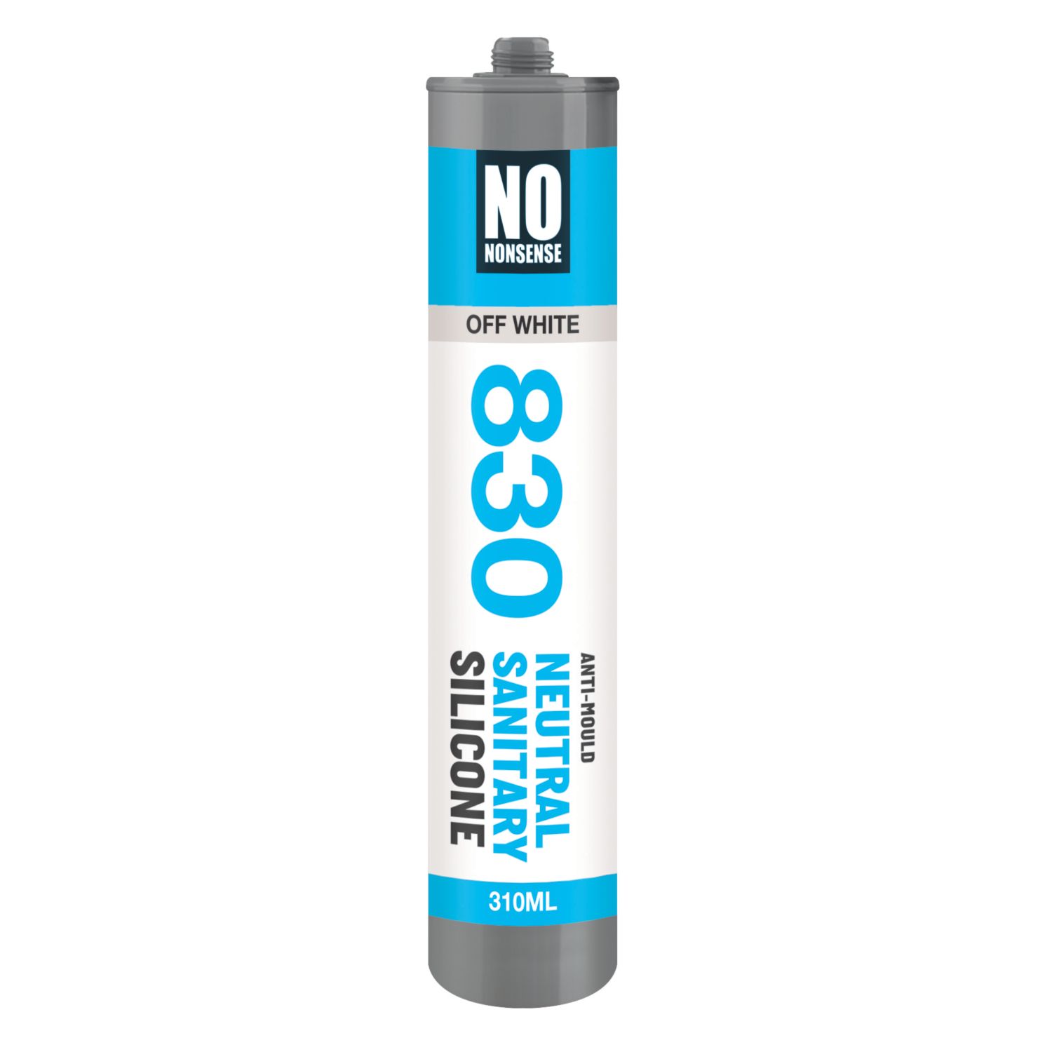 No Nonsense 830 Anti-Mould Neutral Sanitary Silicone Sealant Off-White 310ml (587RU)