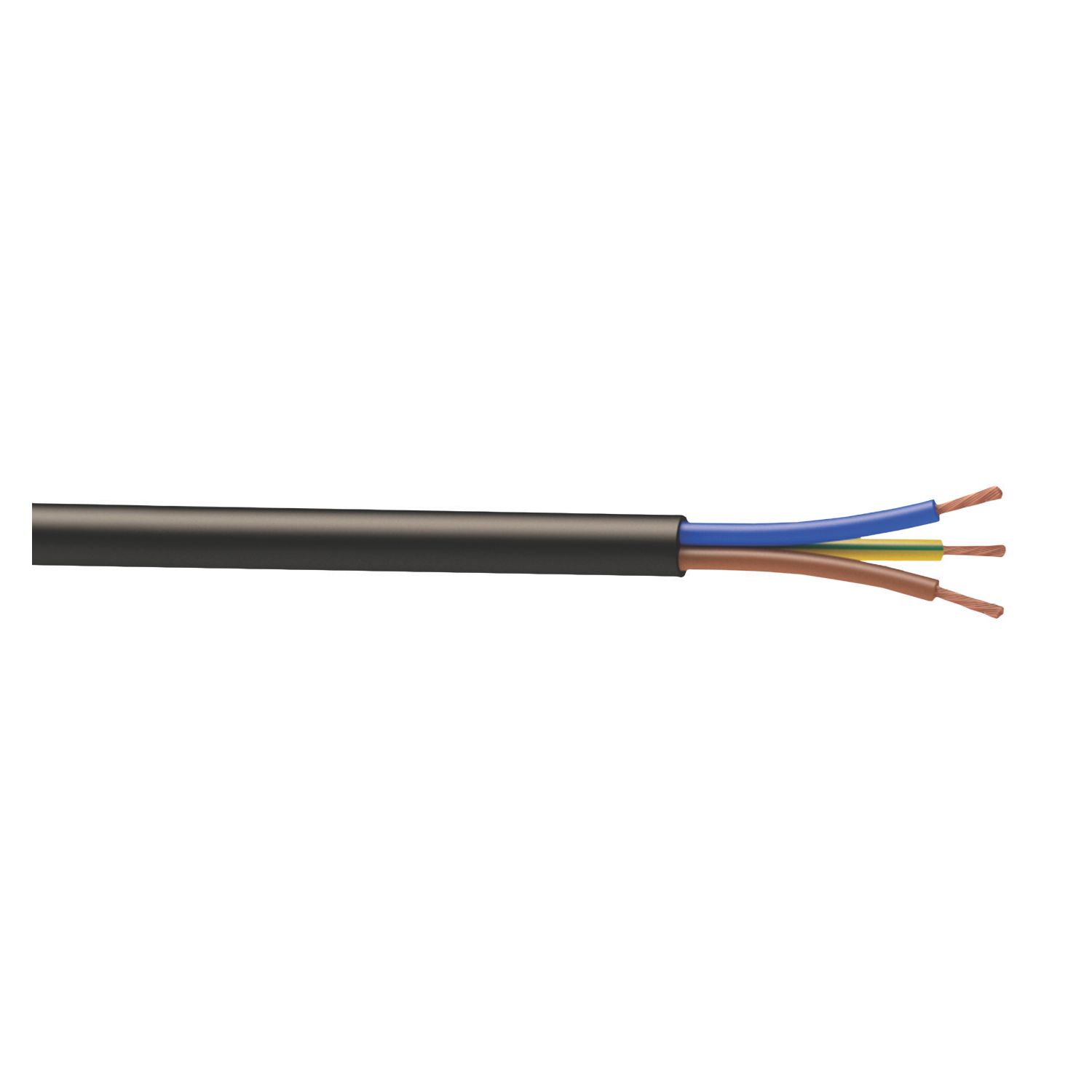 Time 3183Y Black 3-Core 1.5mm² Flexible Cable 50m Drum (588FJ)