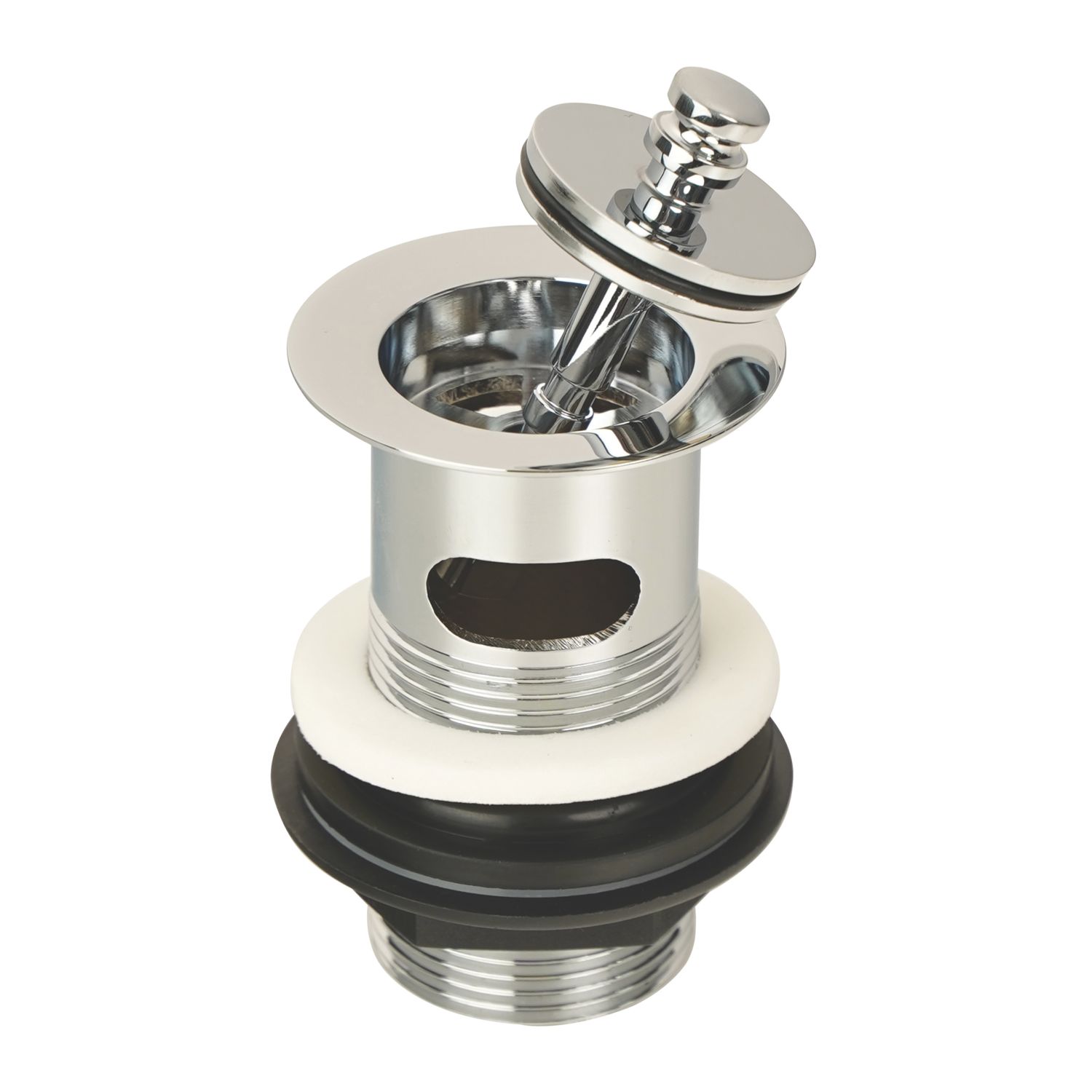 Flomasta Slotted Captive Retained Basin Waste Chrome-Plated Brass 32mm (588JN)