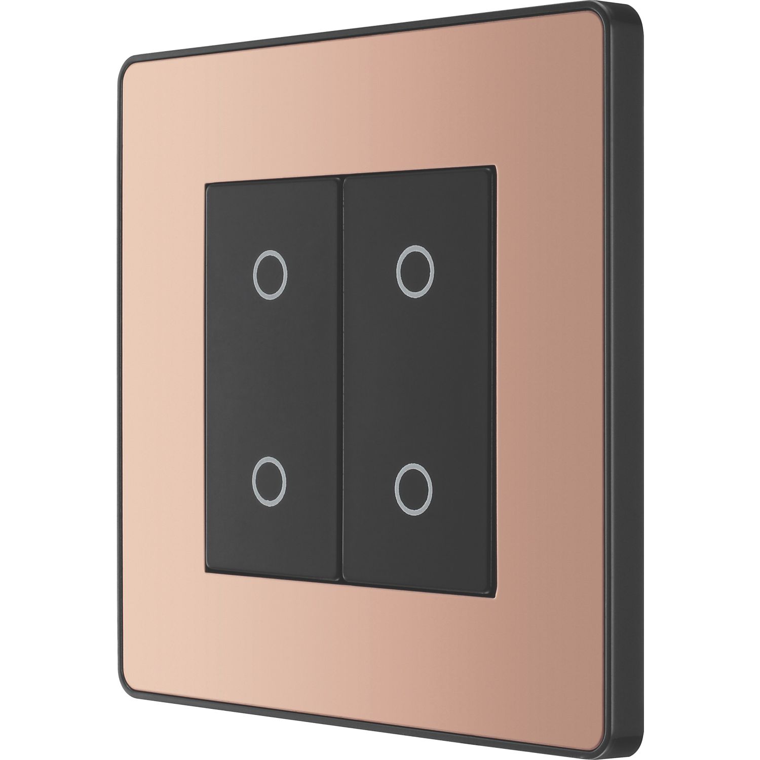 British General Evolve 2-Gang 2-Way LED Double Master Touch Trailing Edge Dimmer Switch Copper with Black Inserts (588PY)