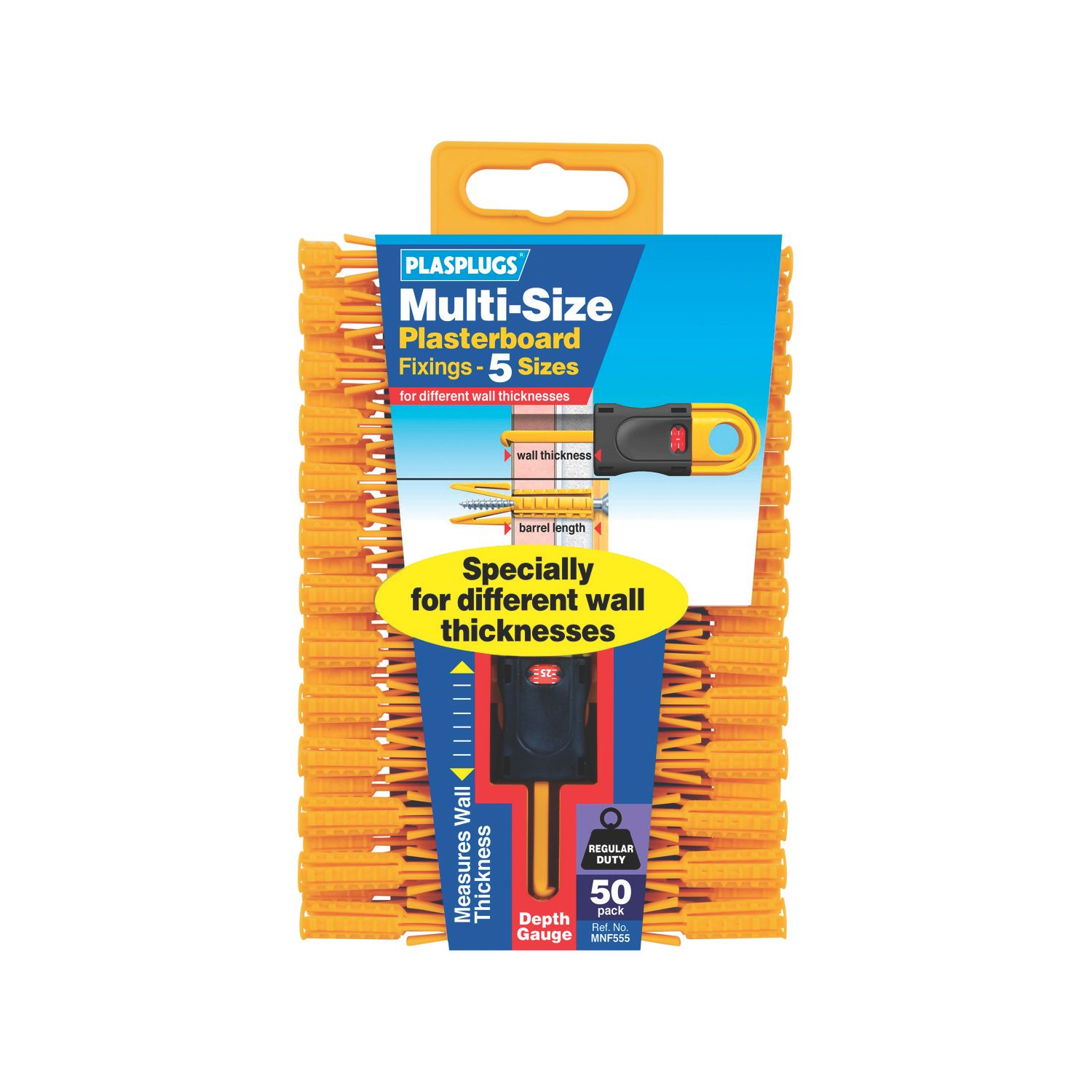Plasplugs Multi-Size Fixings 50 Pack (5898K)