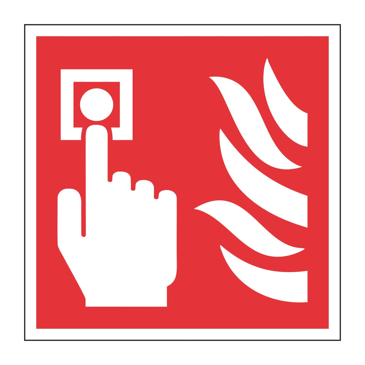 Essentials Non Photoluminescent "Fire Alarm Call Point" Sign 150mm x 150mm (589FG)