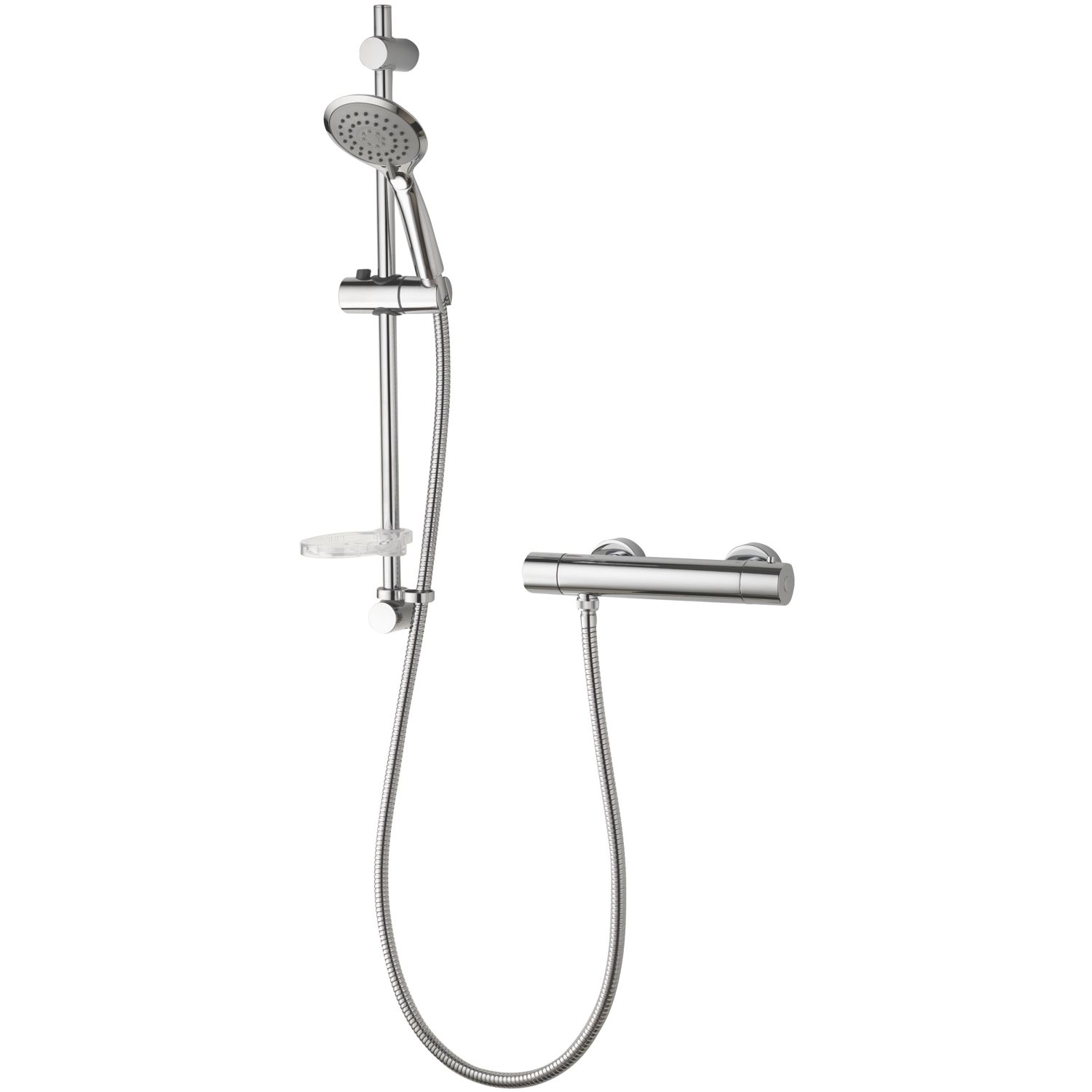 Aqualisa Sierra Safe Touch Rear-Fed Exposed Chrome Thermostatic Bar Mixer Shower (590HP)