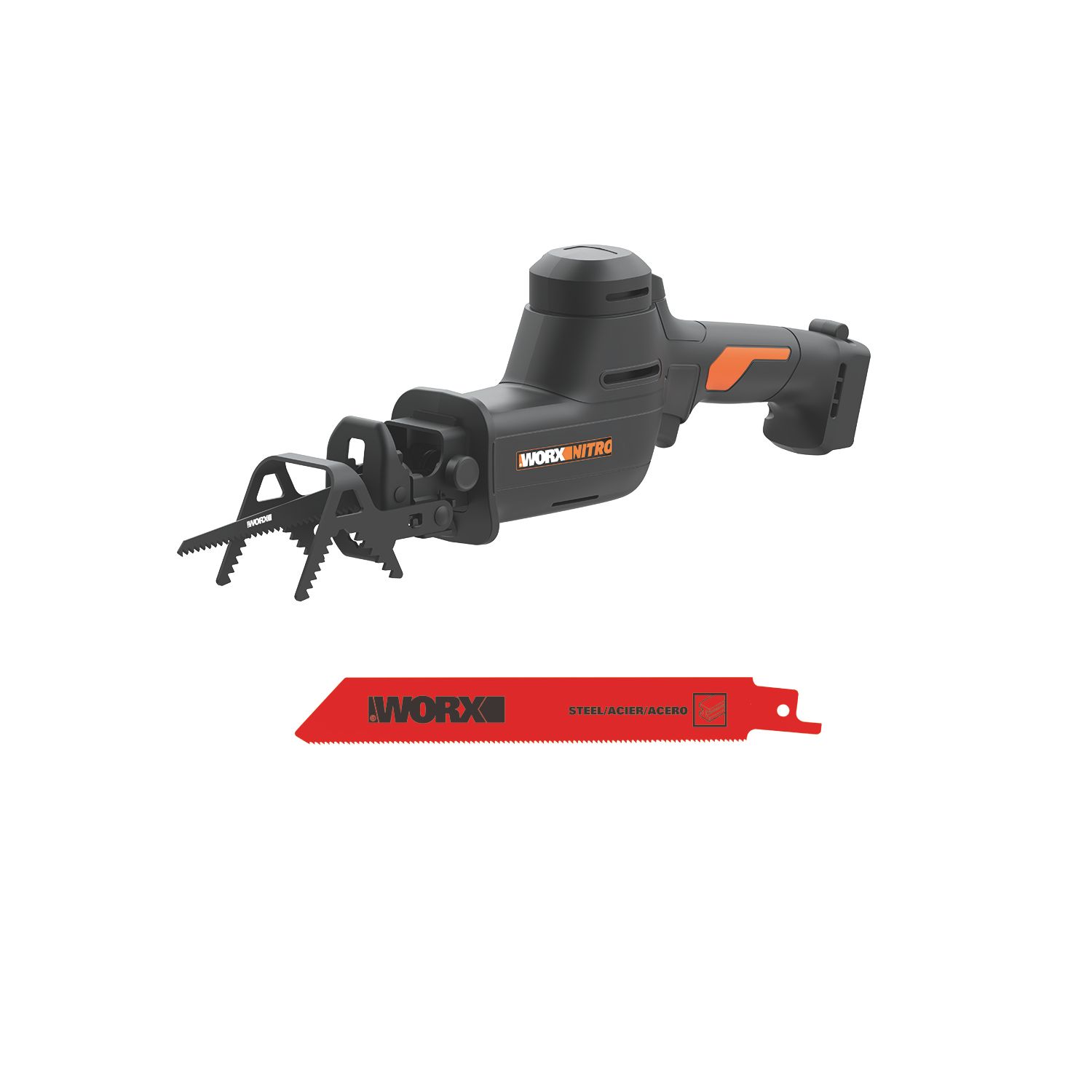 Worx WG893E 20V Li-Ion PowerShare / Pro Brushless Cordless Reciprocating Garden Saw - Bare (592YU)