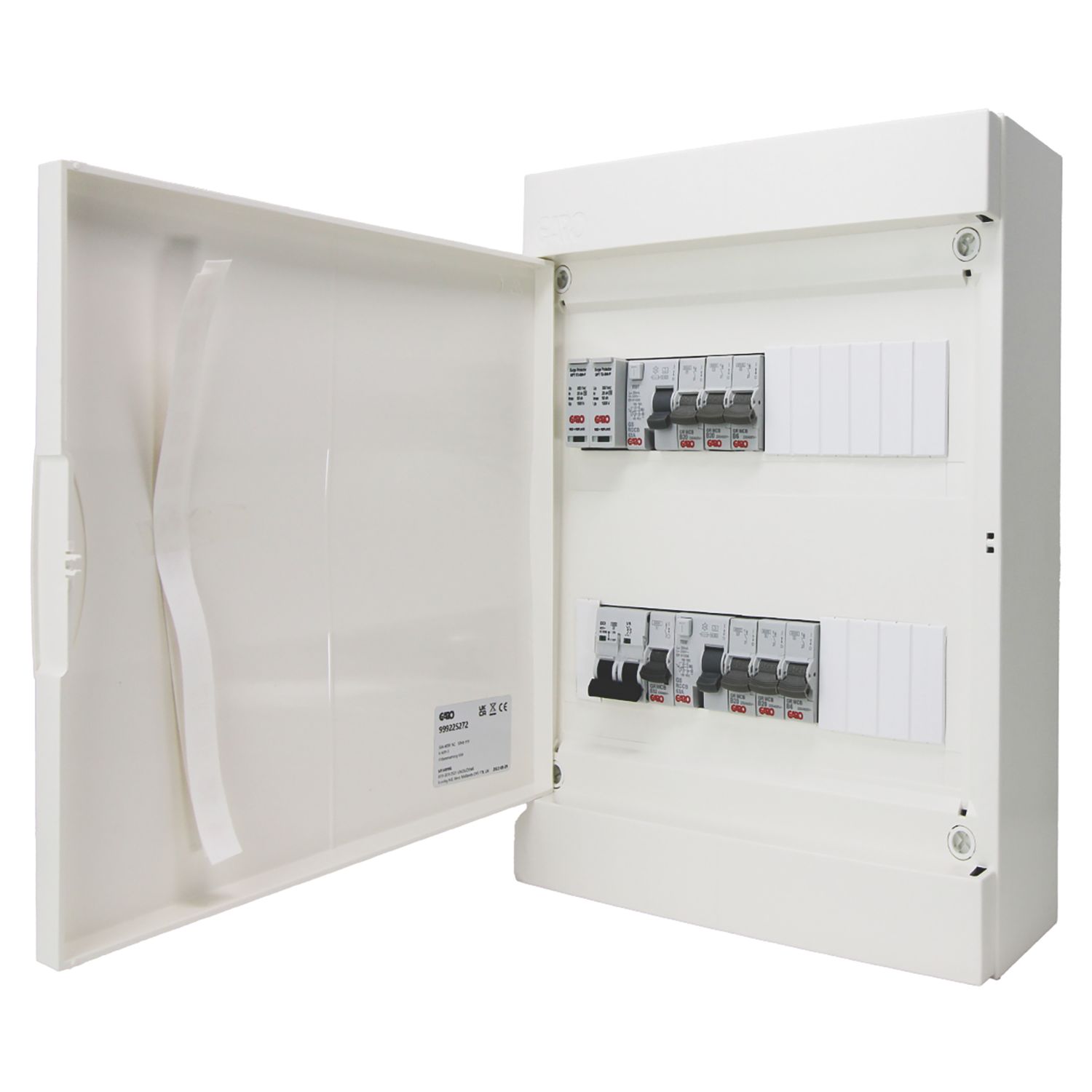 Garo G26B-7AS 26-Module 15-Way Populated Dual RCD Consumer Unit with SPD (593RM)