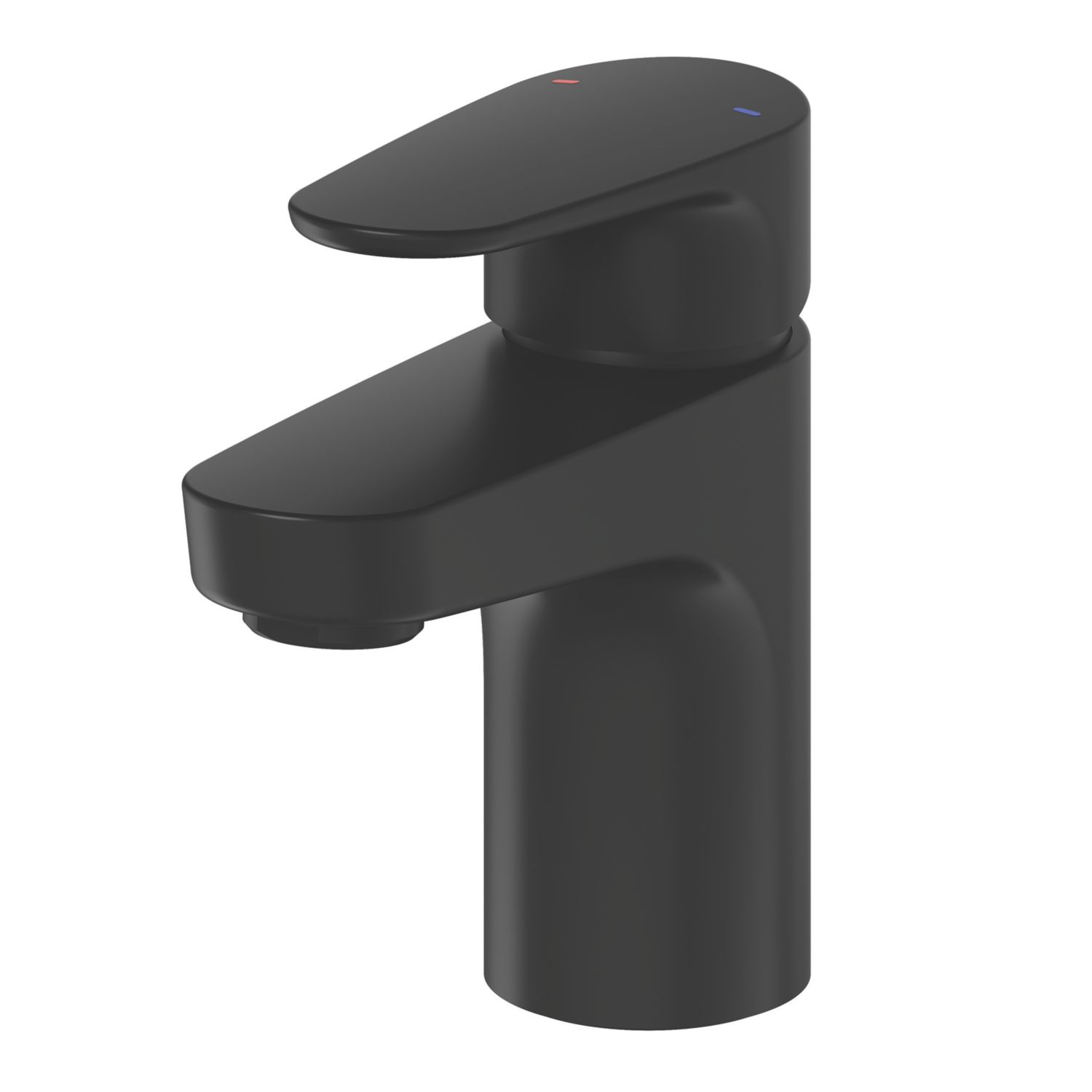 Swirl Caldew Black 121mm Standard Lever Mono Basin Mixer Tap With Clicker Waste (593XX)