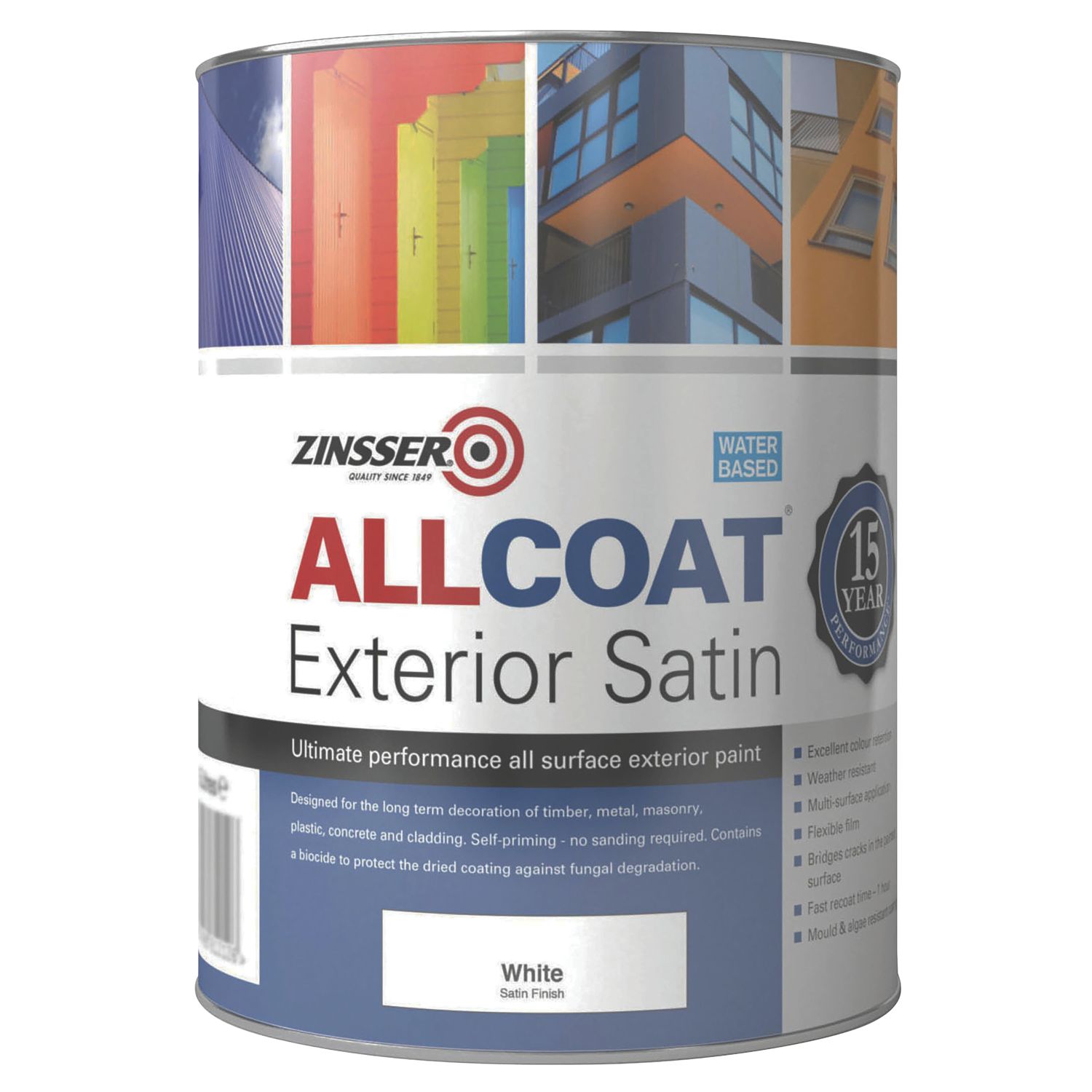 Zinsser 1Ltr Smooth White Masonry Paint (5946G)