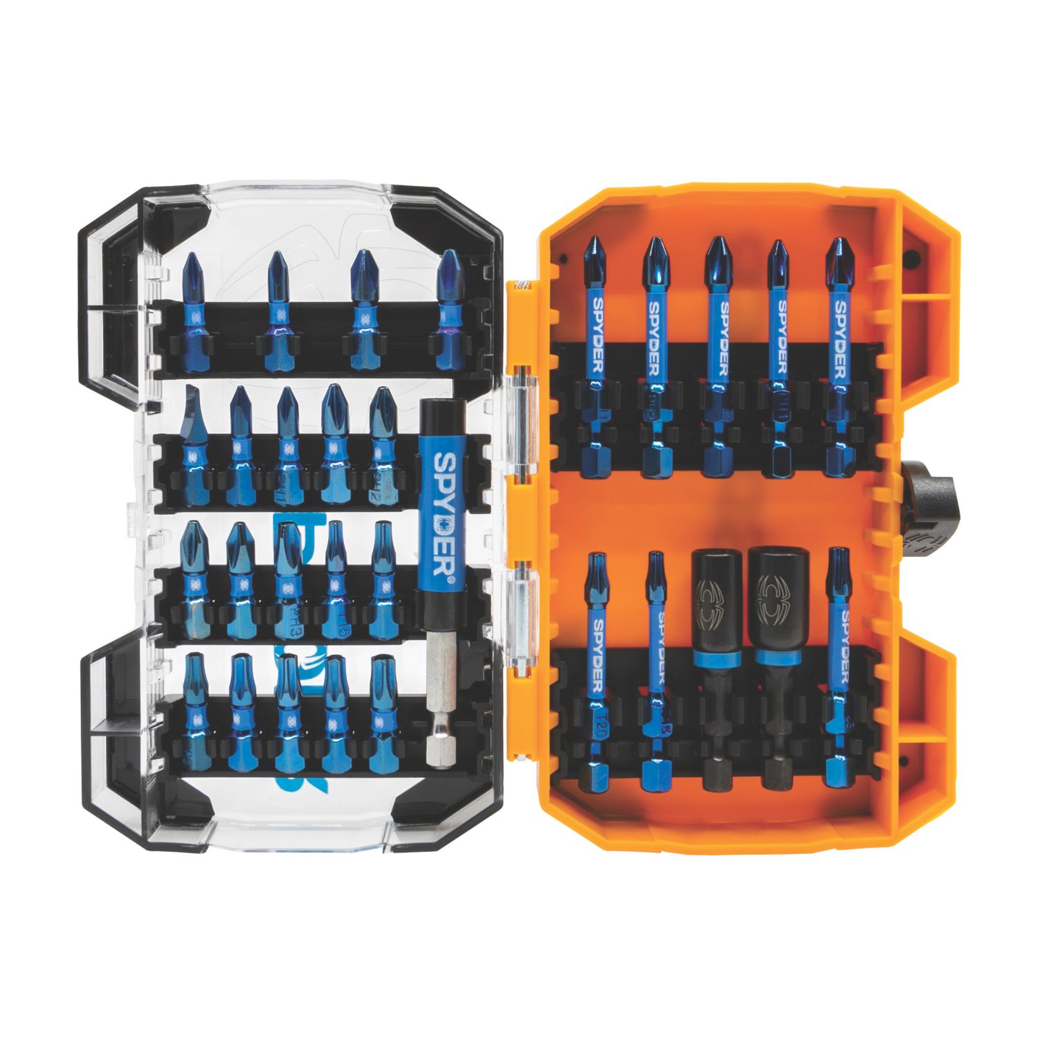 Spyder Mach-Blue 1/4" Hex Shank Mixed Impact Driver Bits 30 Piece Set (594YL)