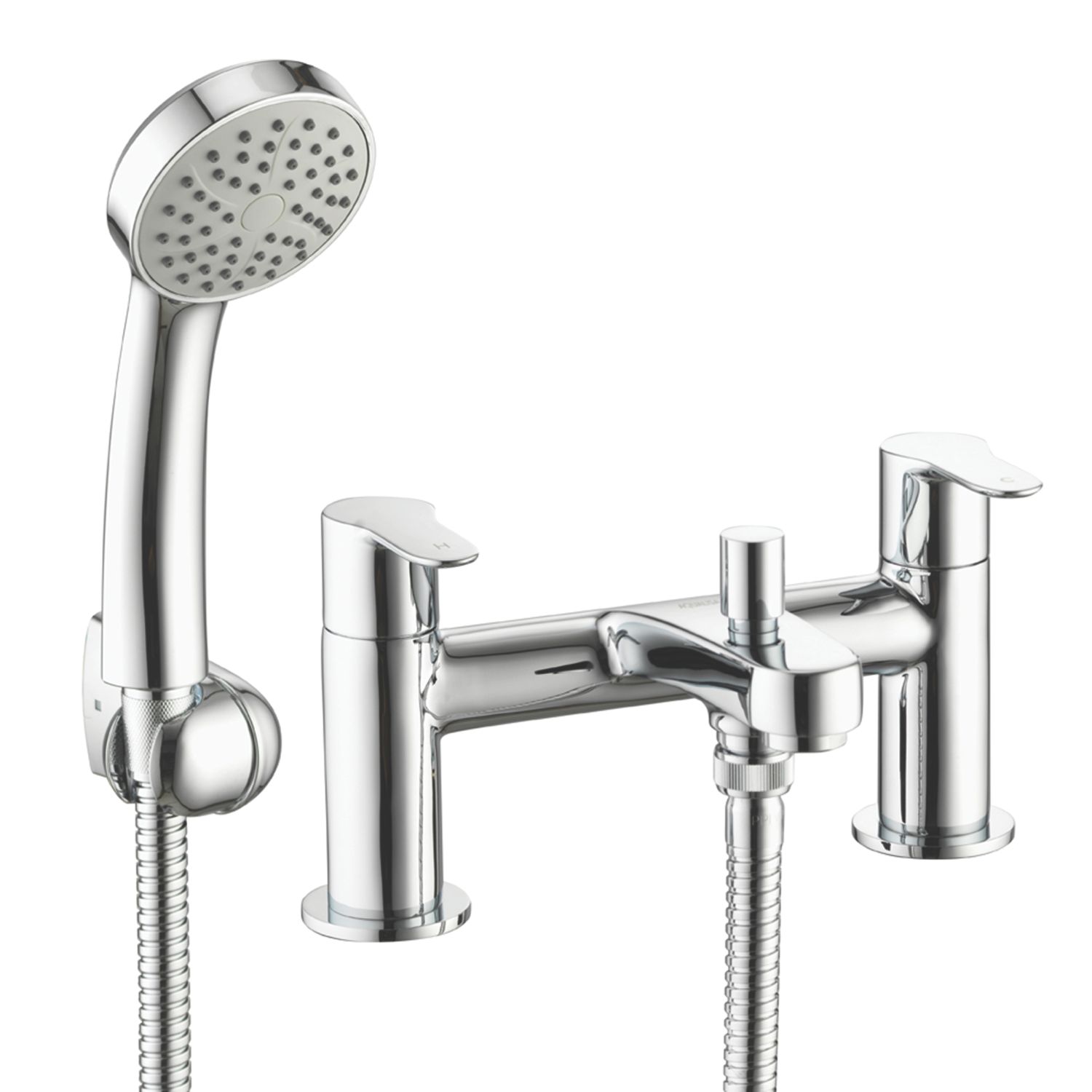 Aqualisa Central Chrome 123mm Deck Mounted Dual Control Manual Shower Mixer Tap (595AJ)
