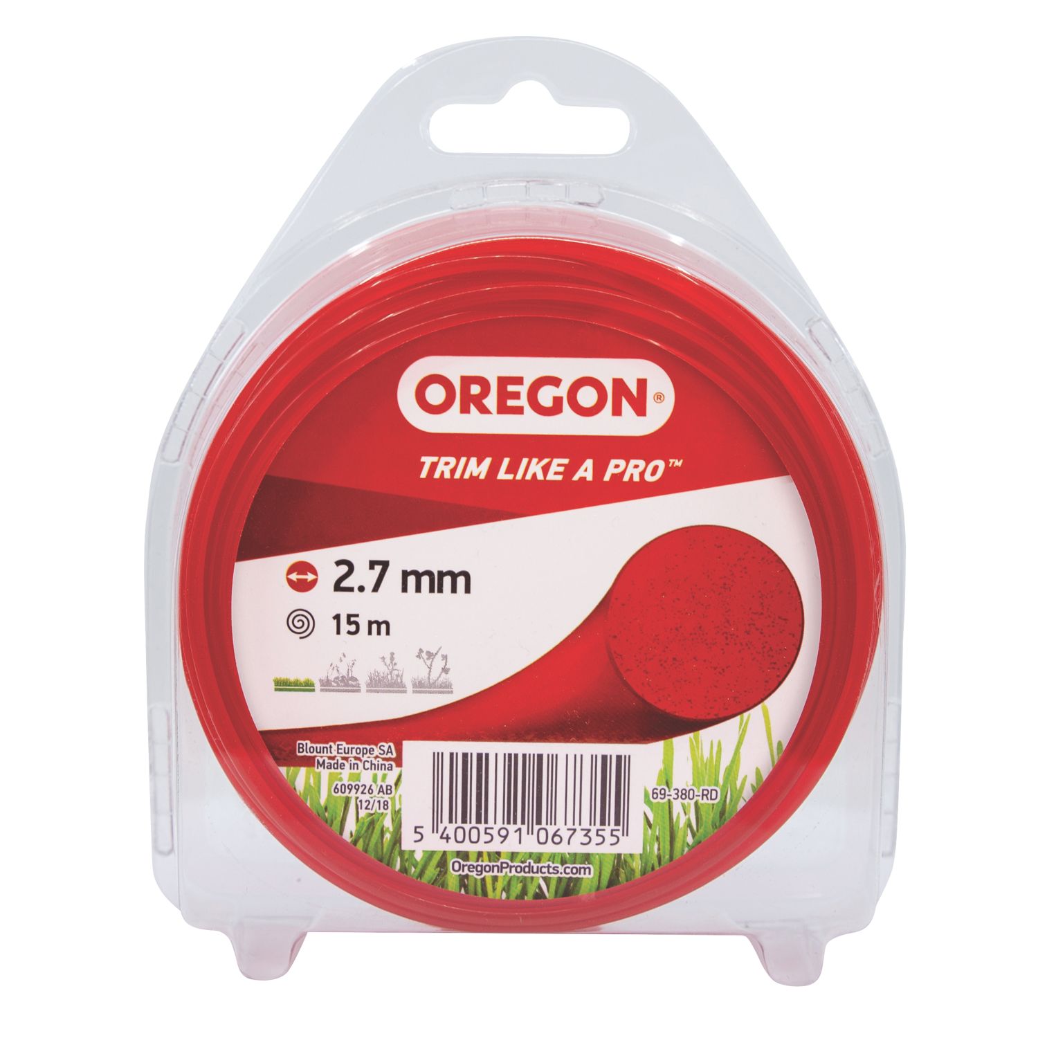 Oregon Red Trimmer Line 2.7mm x 15m (596JP)