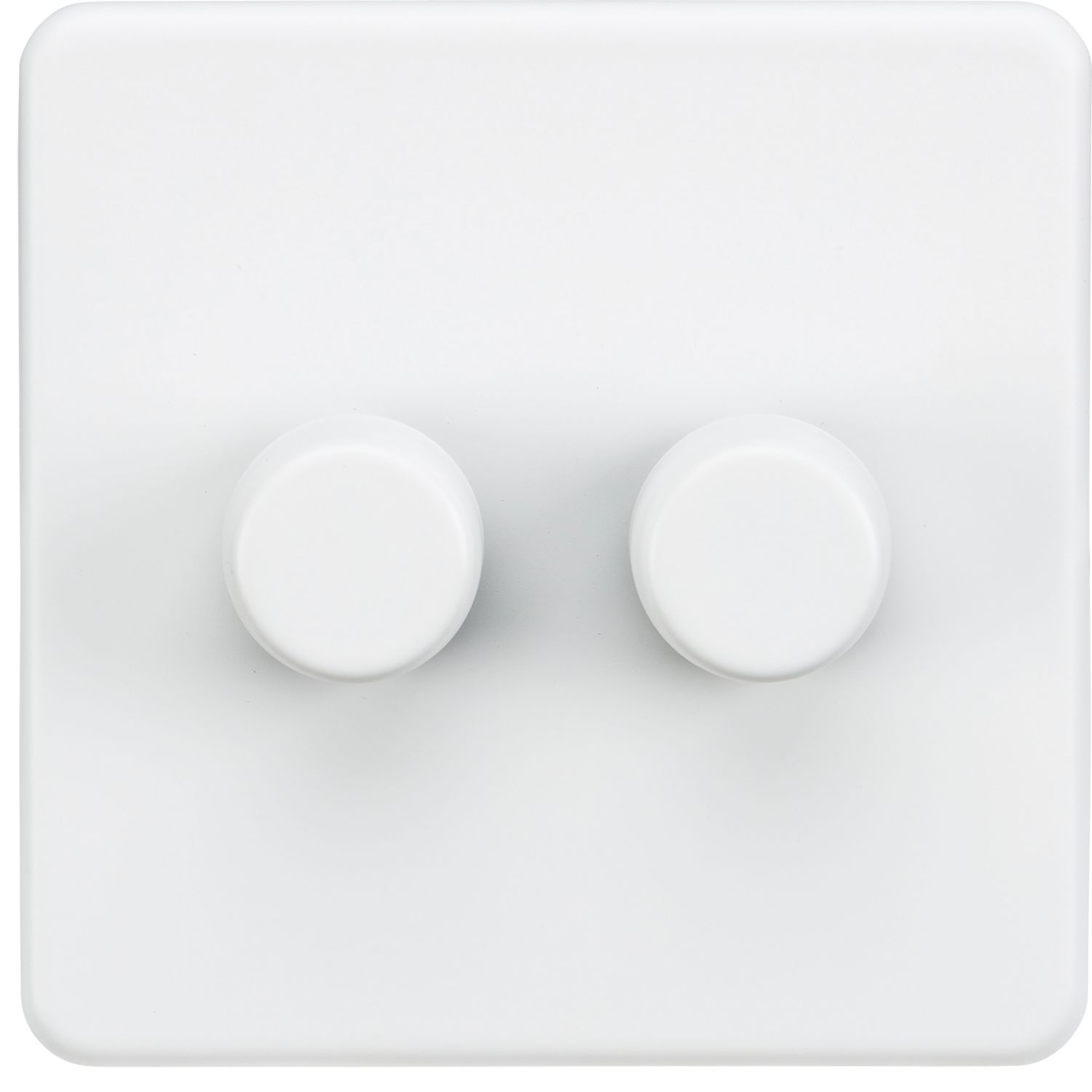Knightsbridge 2-Gang 2-Way LED Intelligent Dimmer Switch Matt White (597PY)