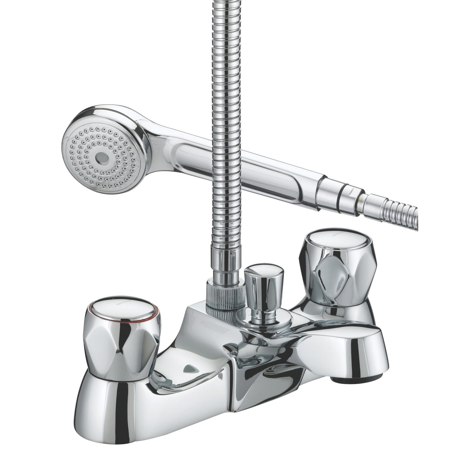 Bristan Club Chrome 71mm Deck Mounted Dual Control Manual Shower Mixer Tap (598JE)