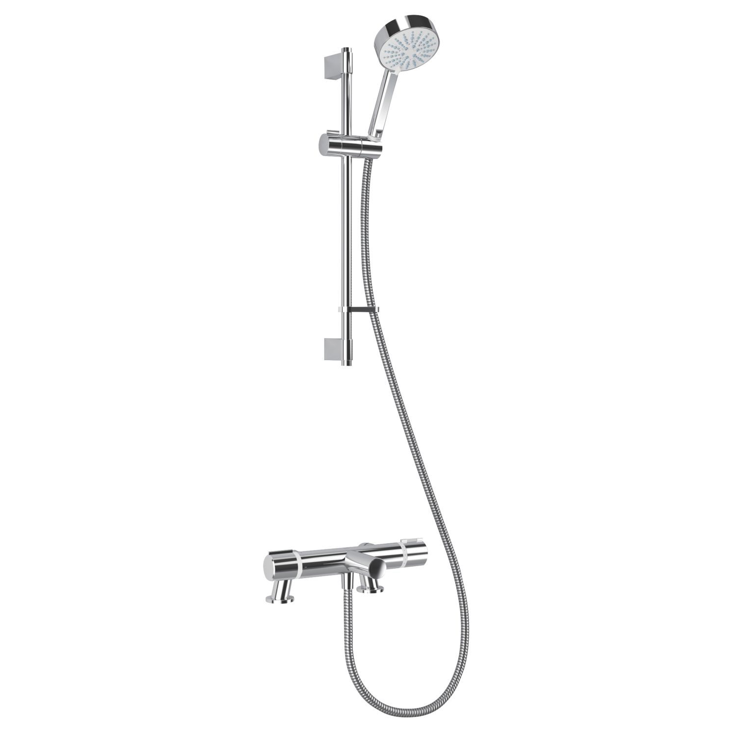 Mira Atom Chrome 98mm Deck Mounted Dual Control Thermostatic Shower Mixer Tap (598JP)