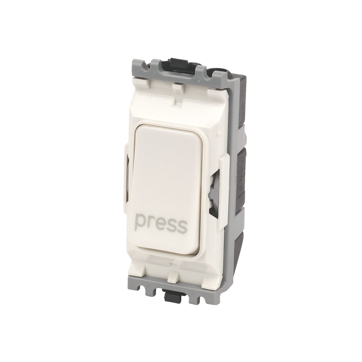 MK Grid Plus 10A 2-Way Grid Retractive Switch White with Colour-Matched Inserts (59922)