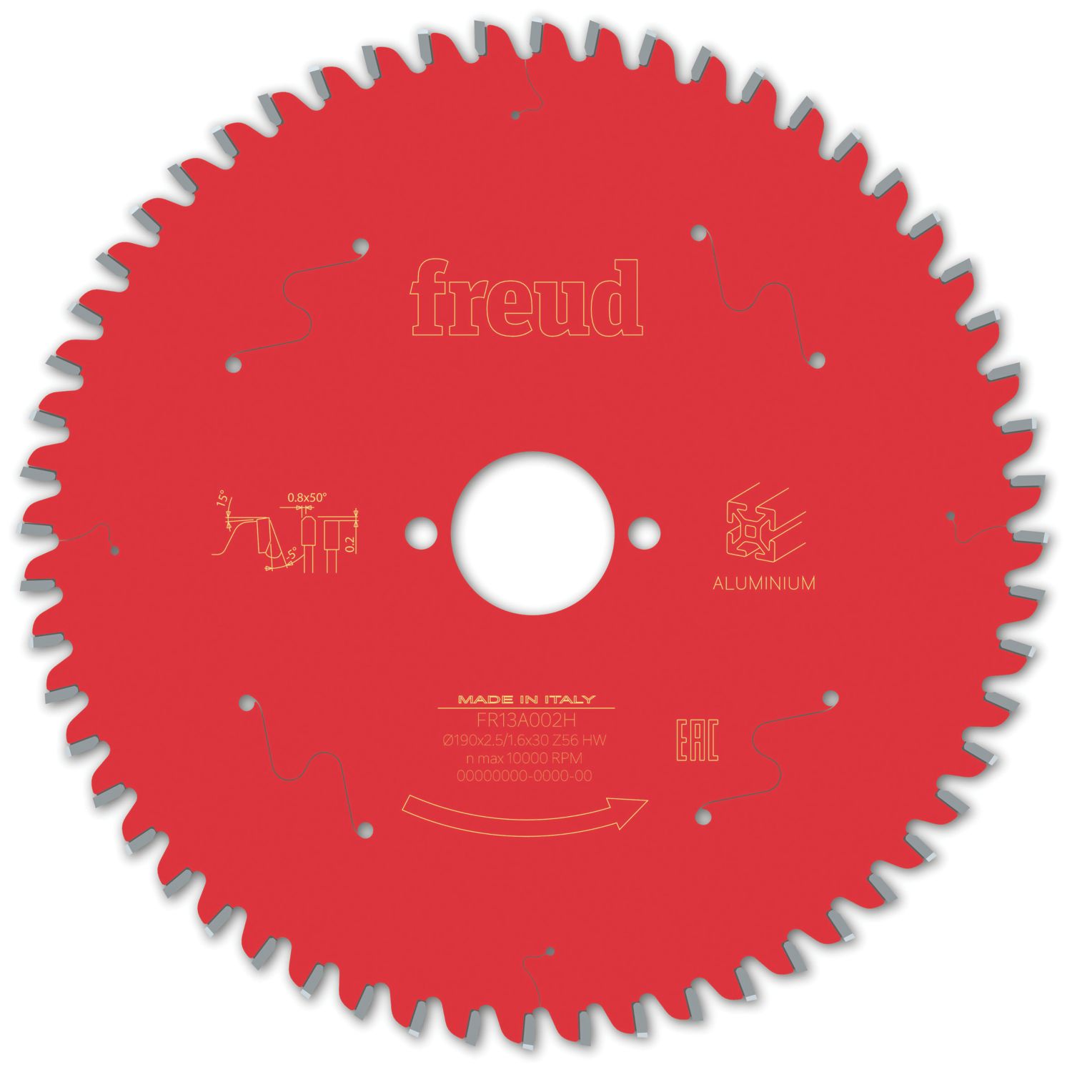 Freud F03FS09815 Aluminium/Plastic Circular Saw Blade 190mm x 30mm 56T (600VV)